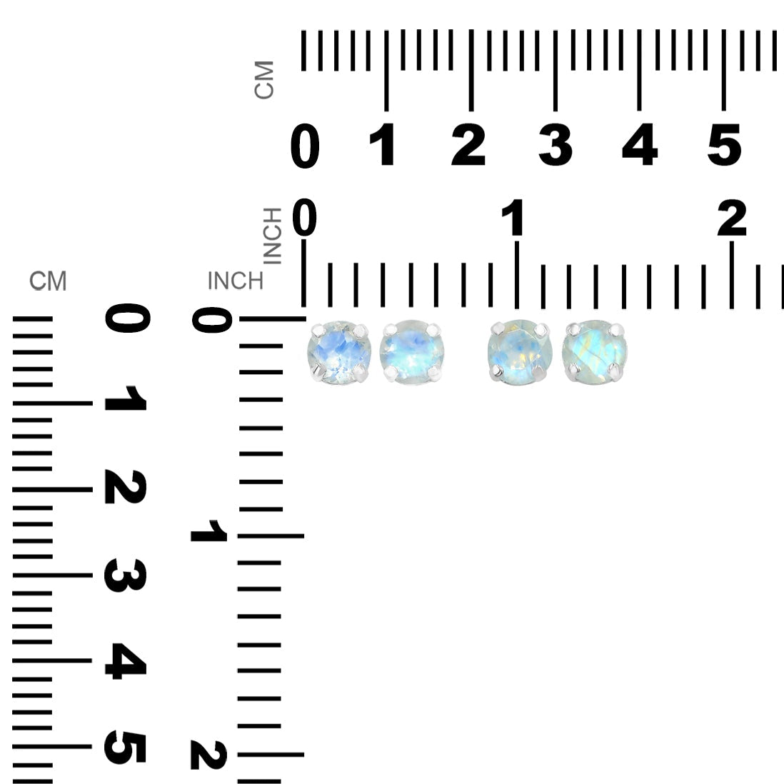Starborn Faceted Gemstone 8mm Round Post Earrings in Sterling Silver