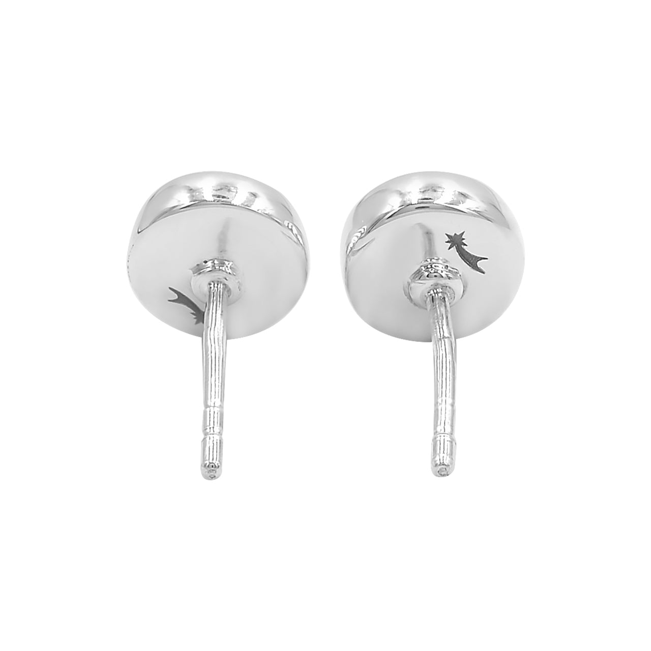 Aretes con forma de poste de piedra lunar arcoíris de Starborn en plata de ley