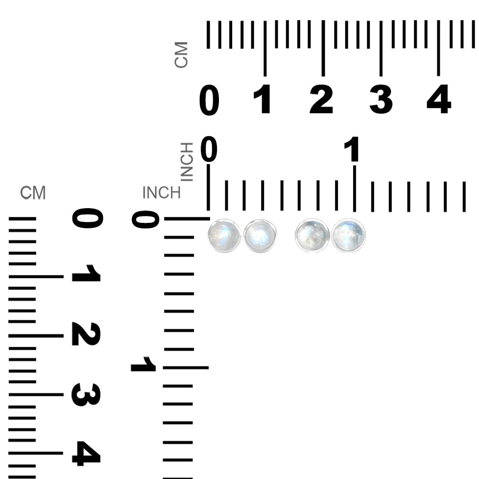 Aretes con forma de poste de piedra lunar arcoíris de Starborn en plata de ley