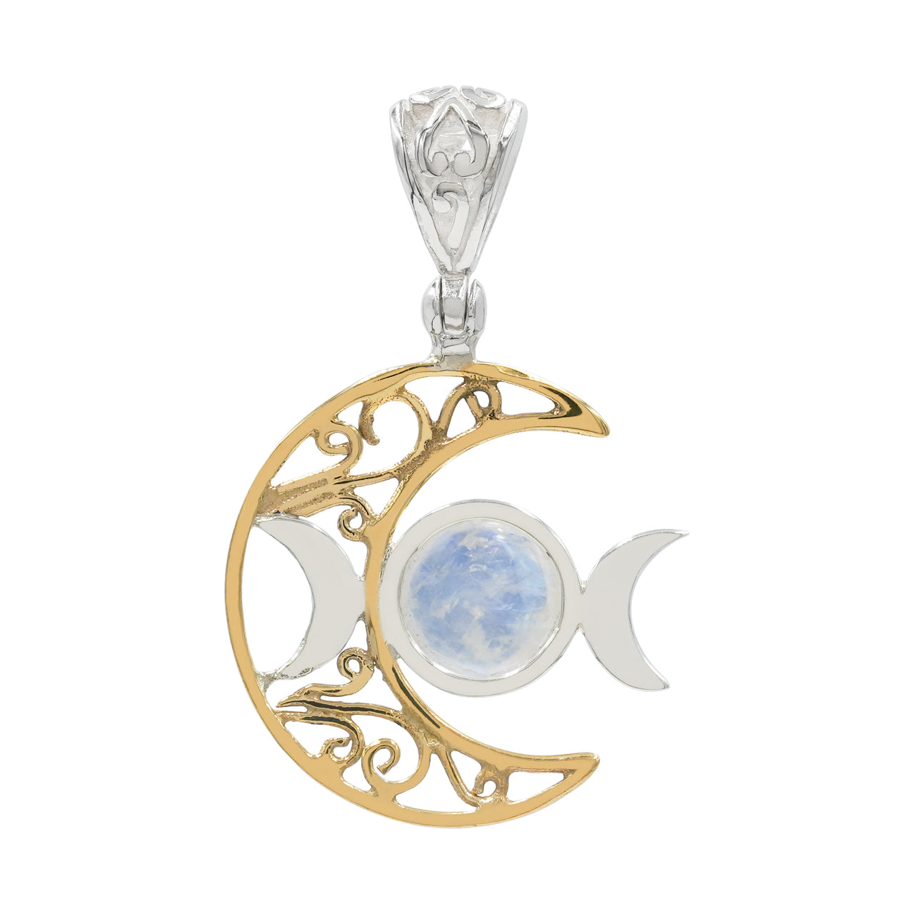 Colgante de filigrana con triple luna de Starborn en plata de ley