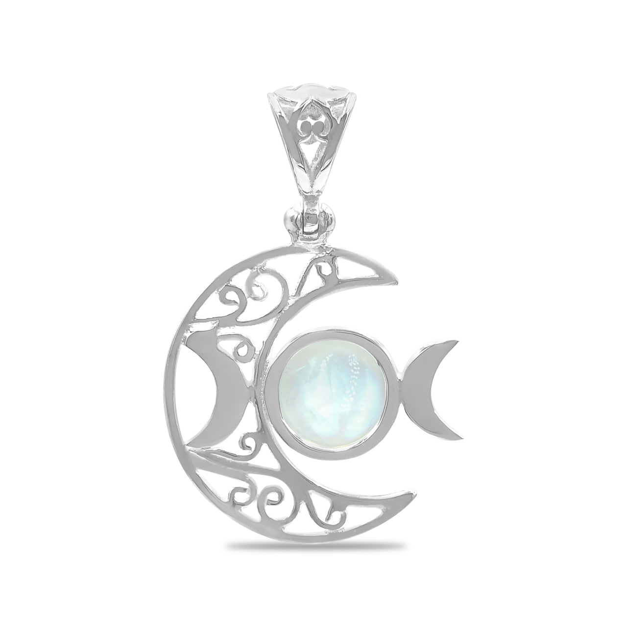 Colgante de filigrana con triple luna de Starborn en plata de ley