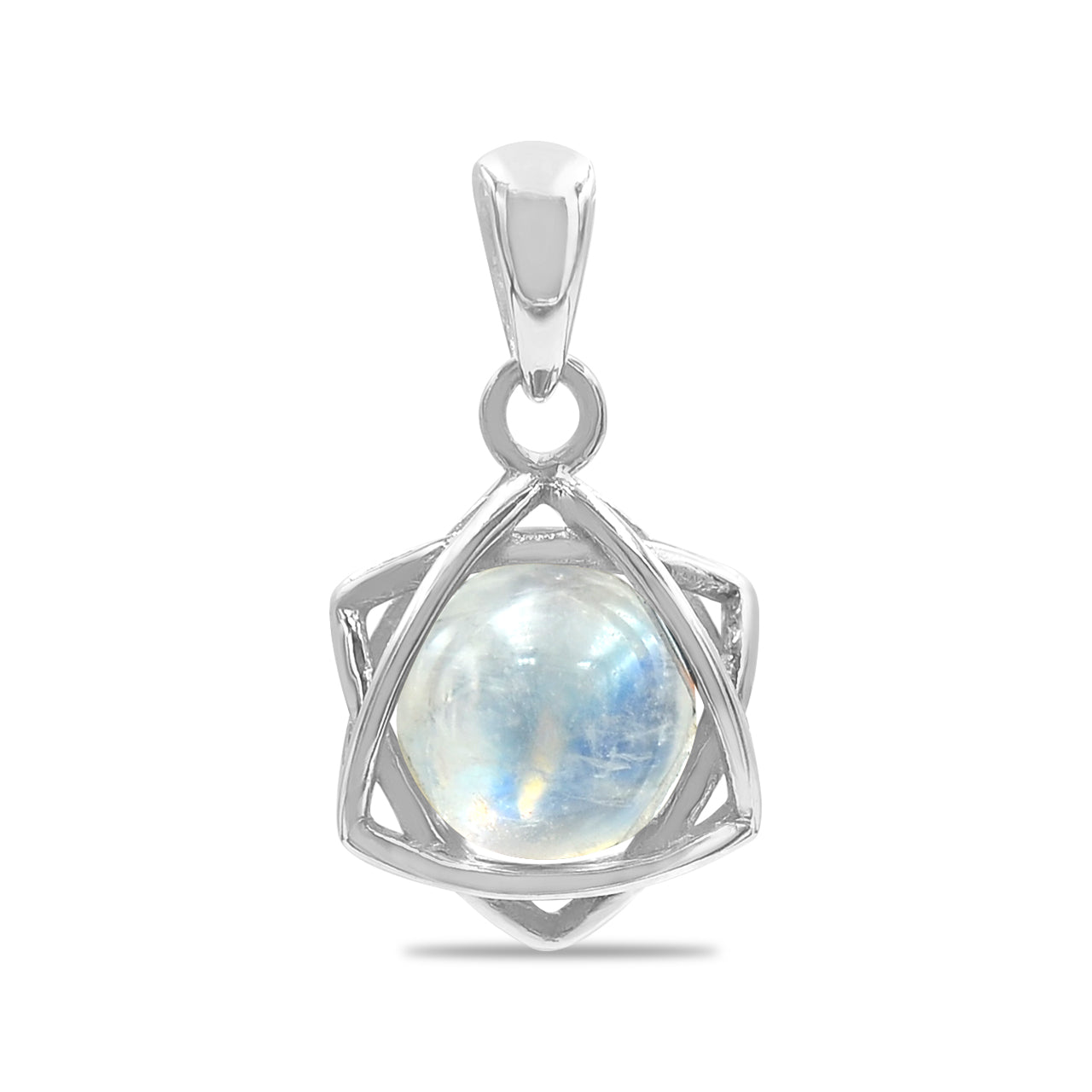 Starborn Edelsteinkugel 6-zackiger Sternanhänger aus Sterlingsilber