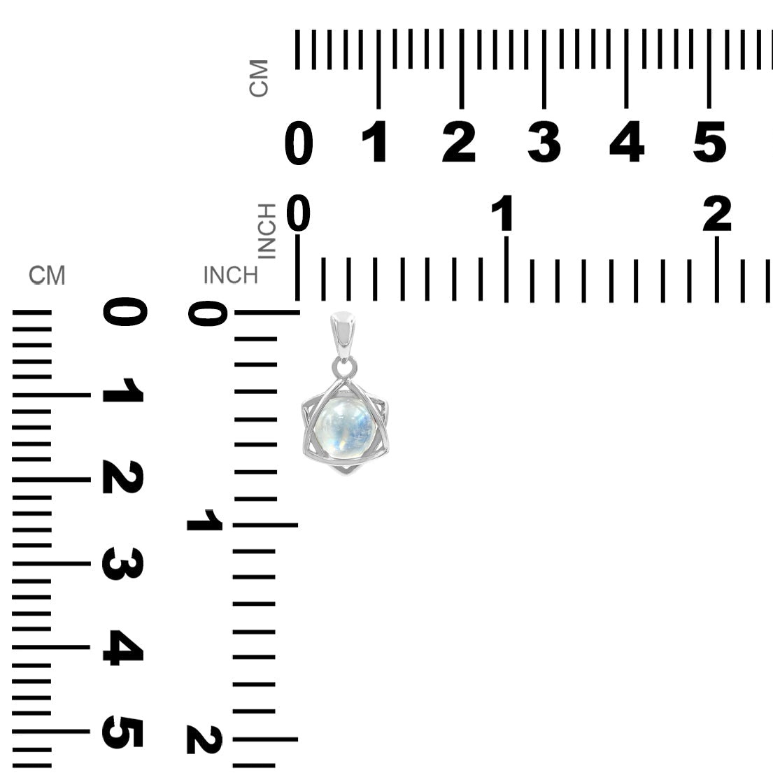 Starborn Edelsteinkugel 6-zackiger Sternanhänger aus Sterlingsilber