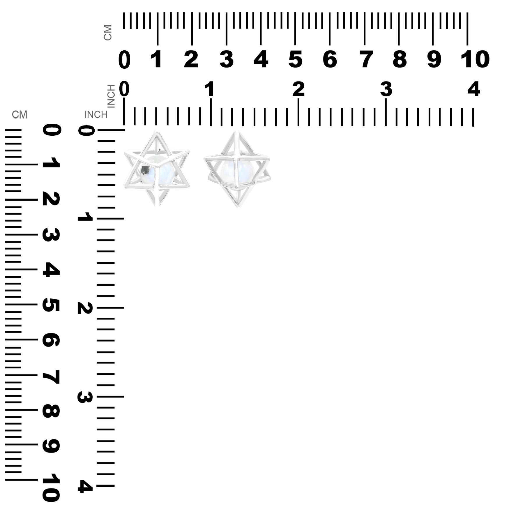 Starborn Merkabah Sterling Silver Cage Pendant and Chain with Gemstone Sphere