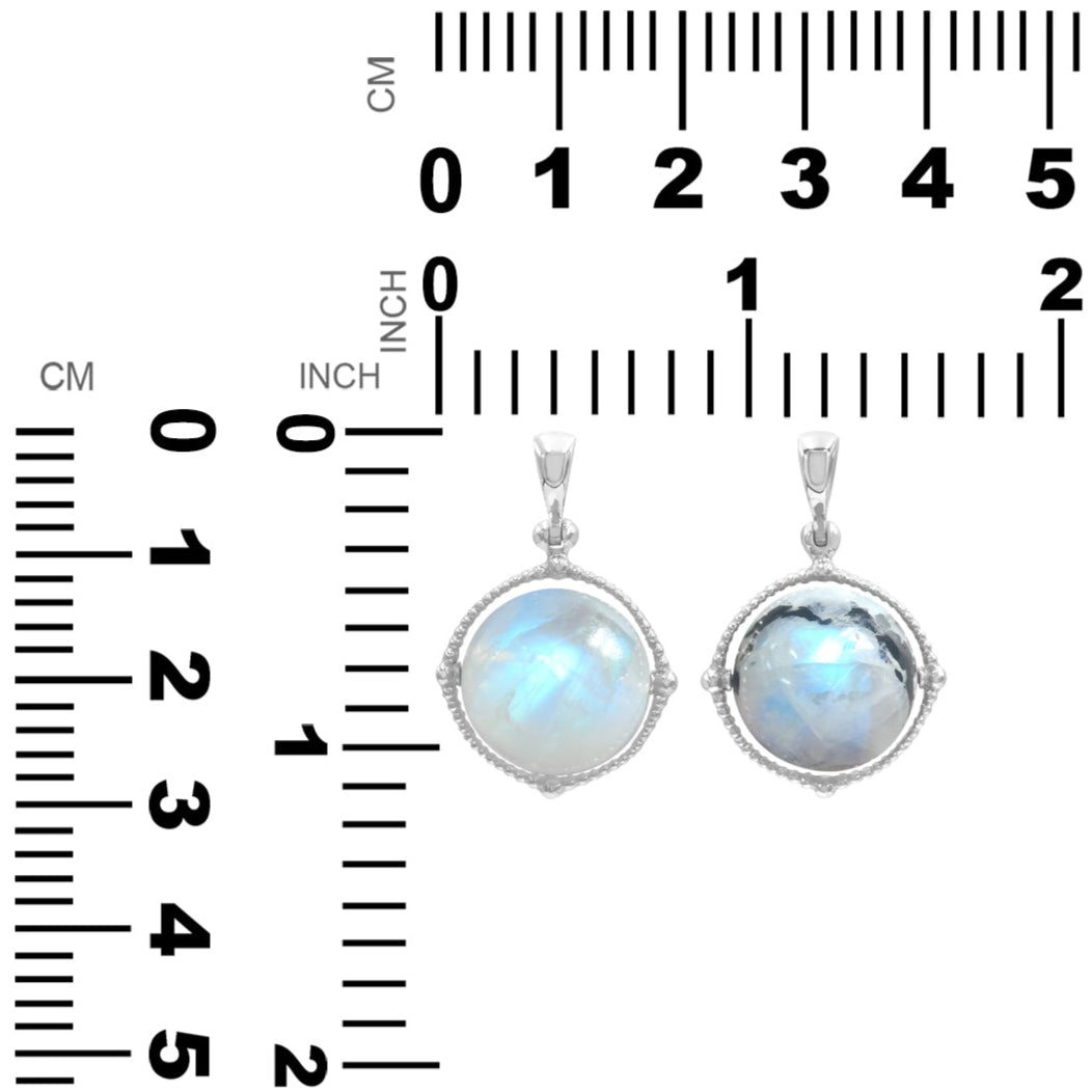 Starborn Edelstein-Anhänger „Drehbare Tastkugel“ aus Sterlingsilber