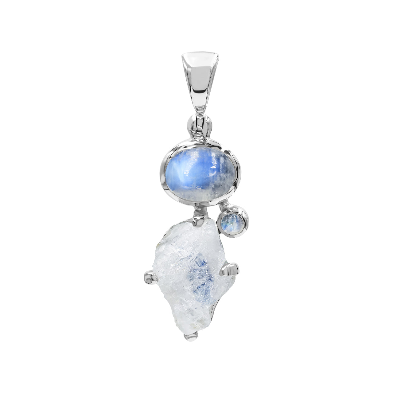 Starborn Rainbow Moonstone Pendant in Sterling Silver