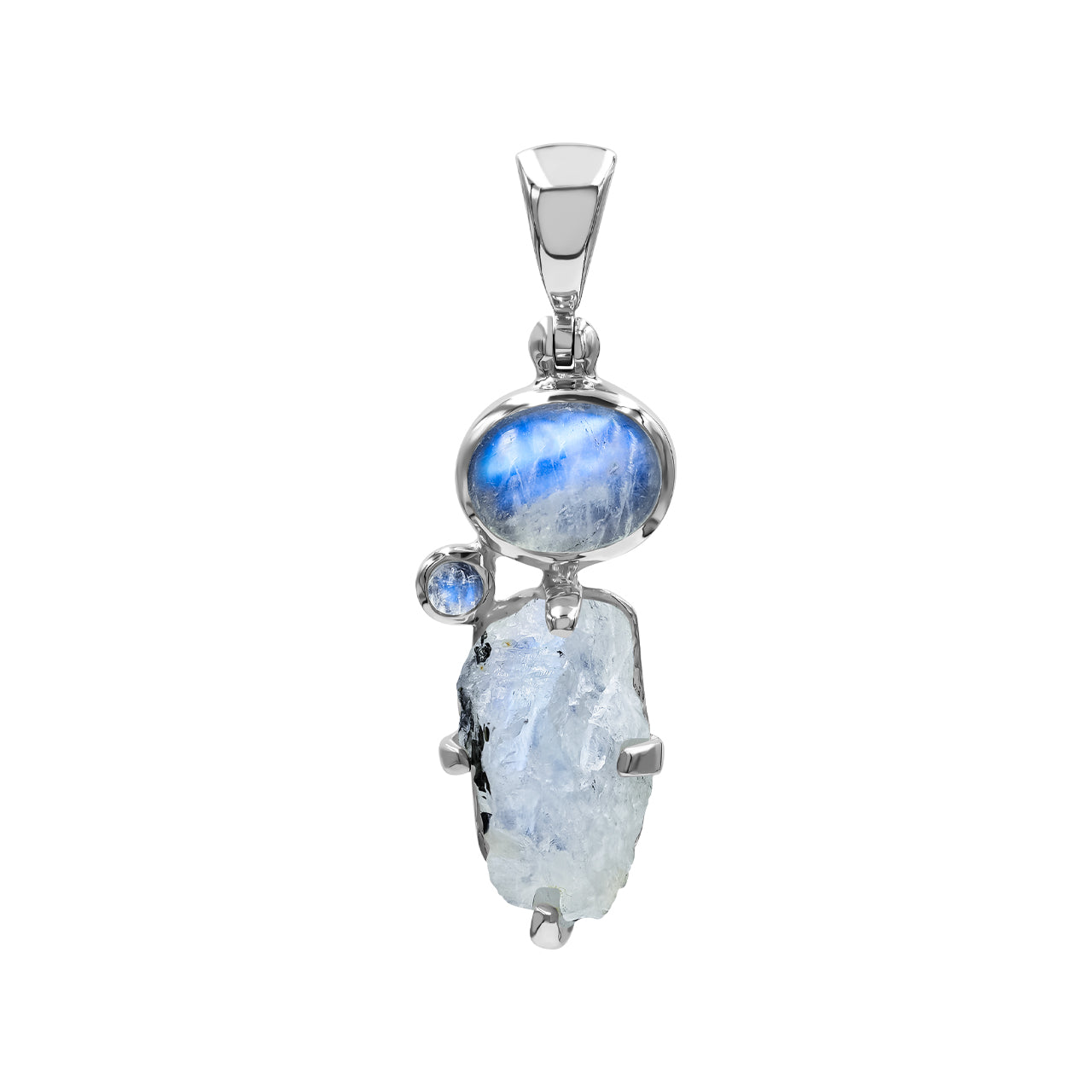 Starborn Rainbow Moonstone Pendant in Sterling Silver