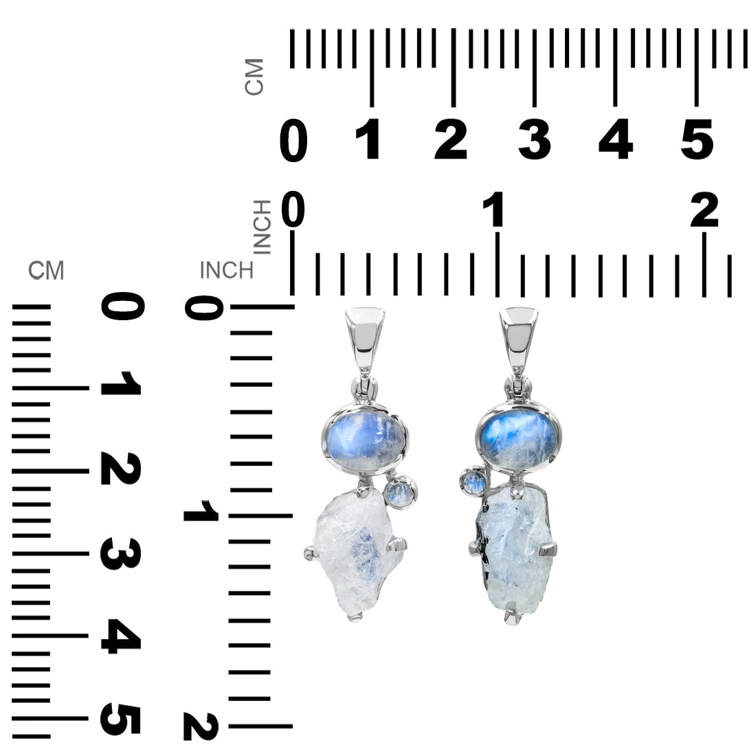 Starborn Rainbow Moonstone Pendant in Sterling Silver