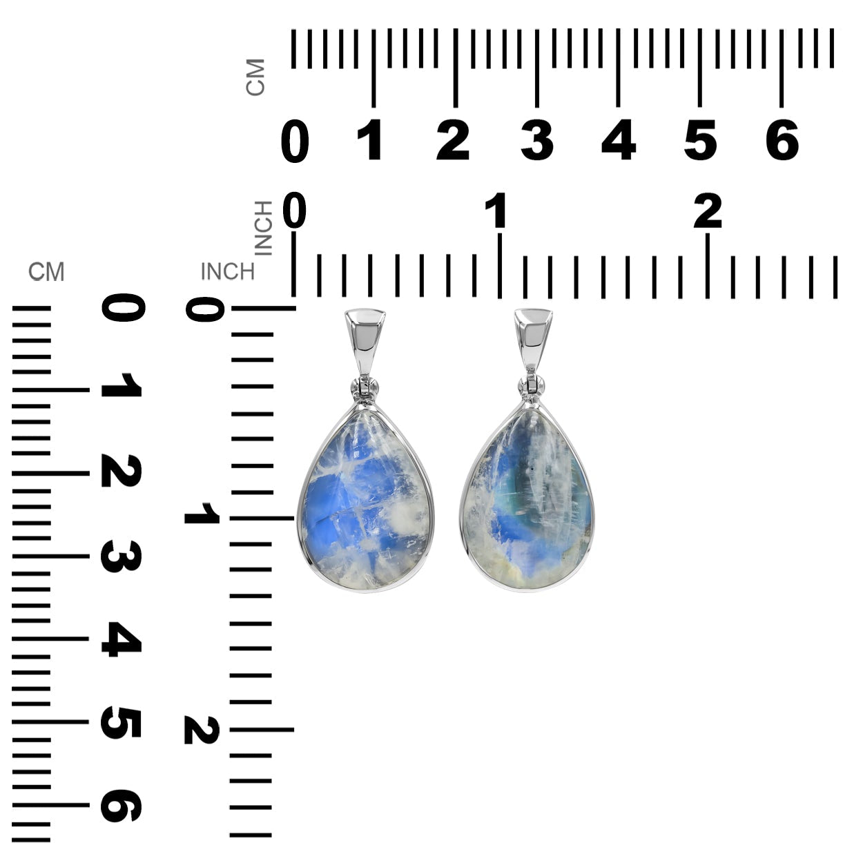 Rainbow Moonstone Pear Pendant