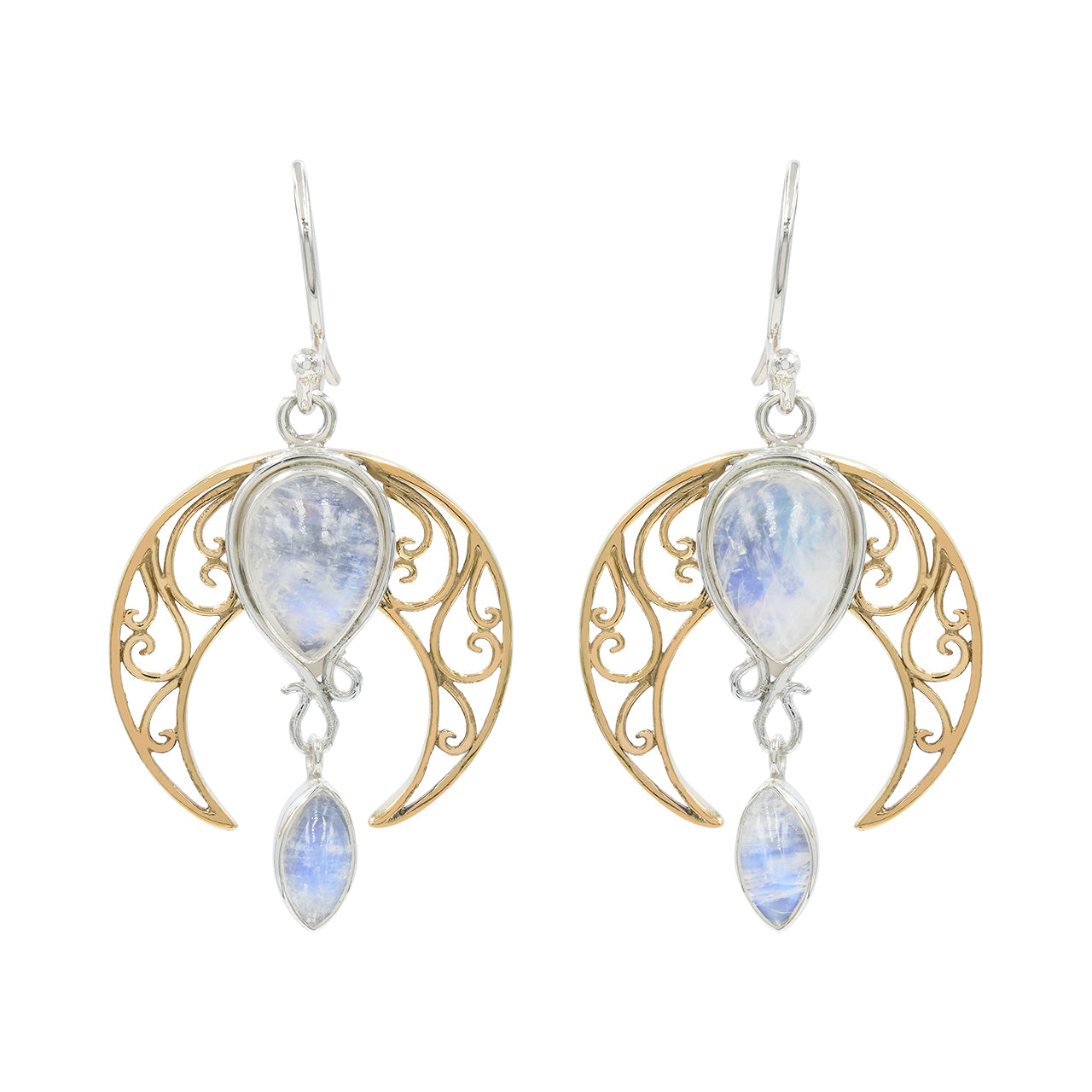 Colgante y pendientes celestiales de piedra lunar arcoíris Starborn
