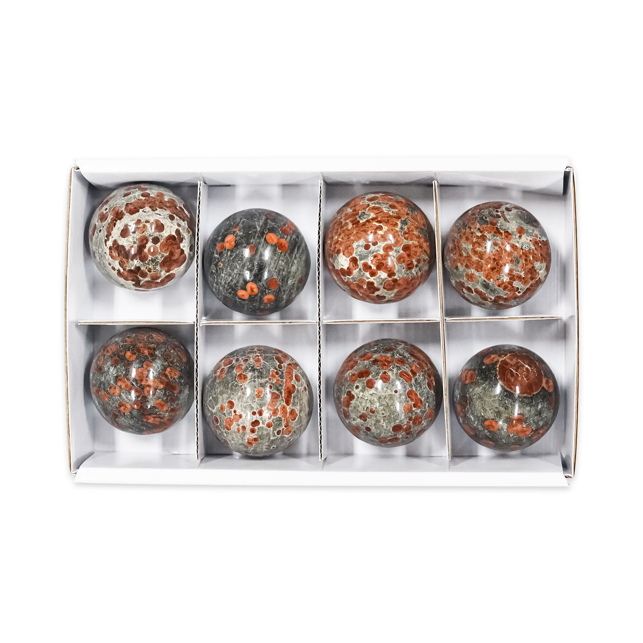 Esferas de obsidiana Starborn Red Planet planas de 900 g - 8 unidades