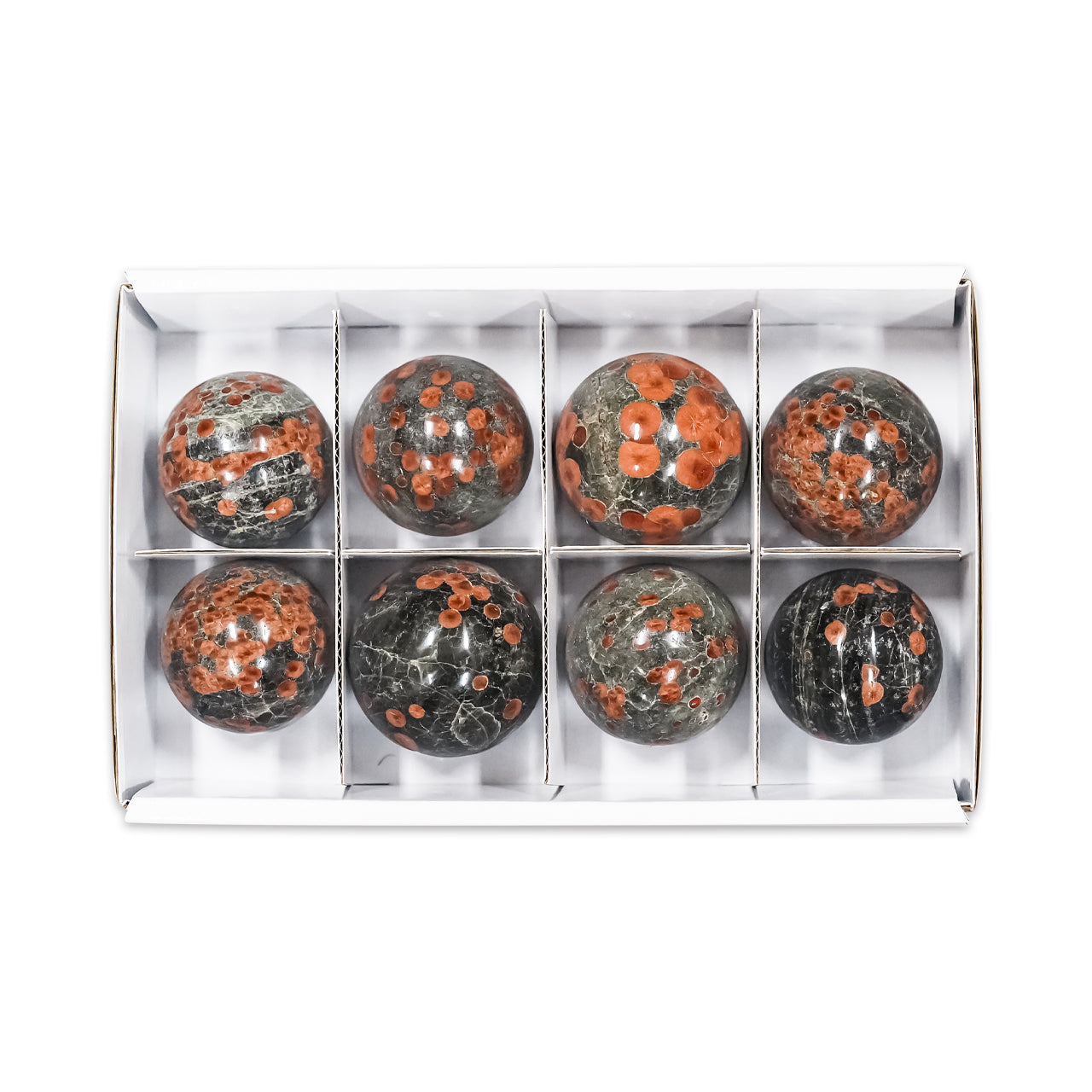 Esferas de obsidiana Starborn Red Planet planas de 900 g - 8 unidades