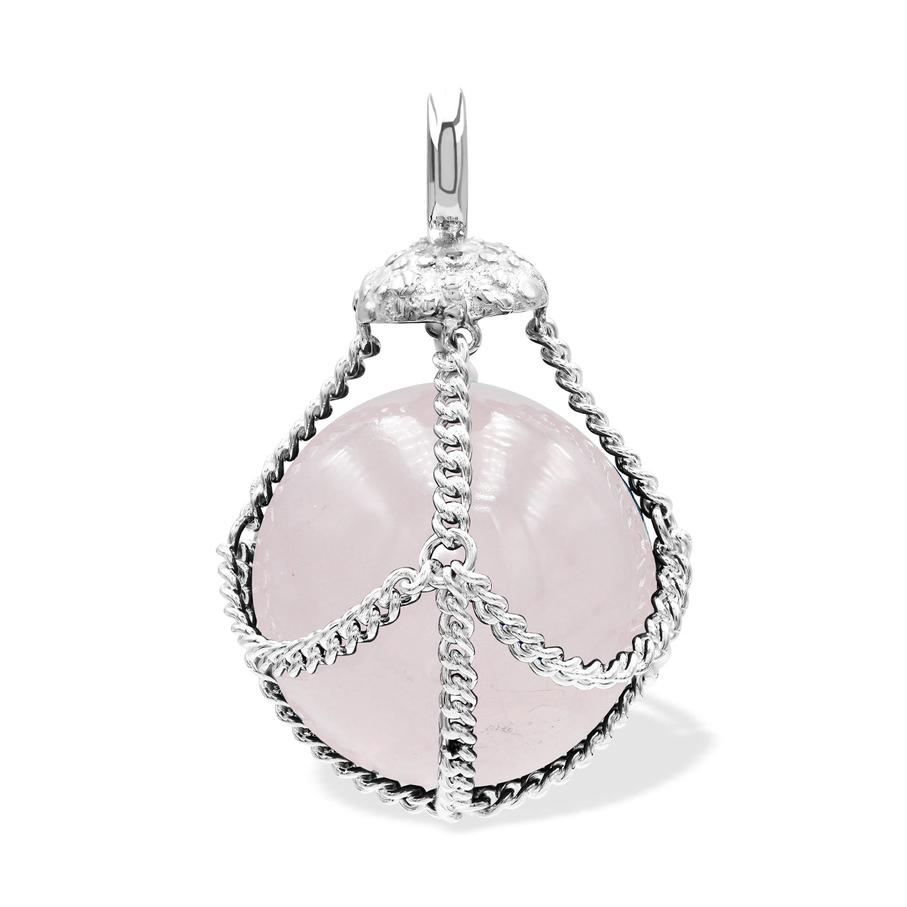 Starborn Sphere Gemstone in Basket Pendant in Sterling Silver