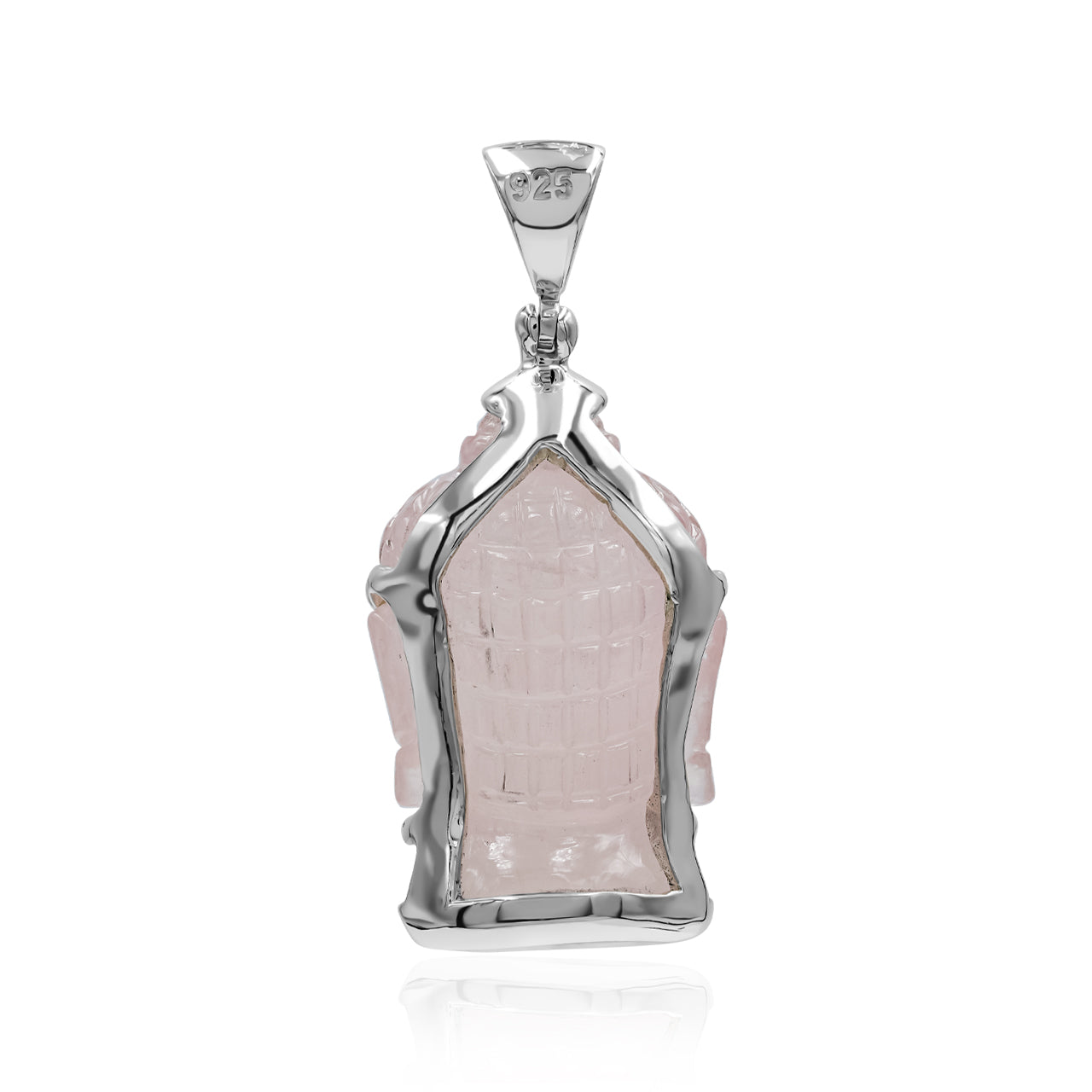 Starborn Carved Gemstone Buddha Head Pendant in Sterling Silver