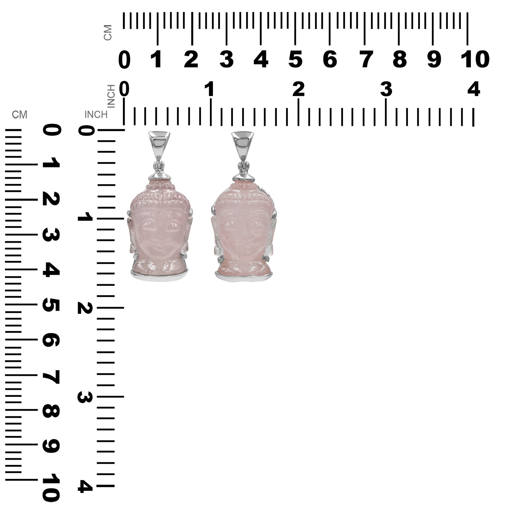 Starborn Carved Gemstone Buddha Head Pendant in Sterling Silver