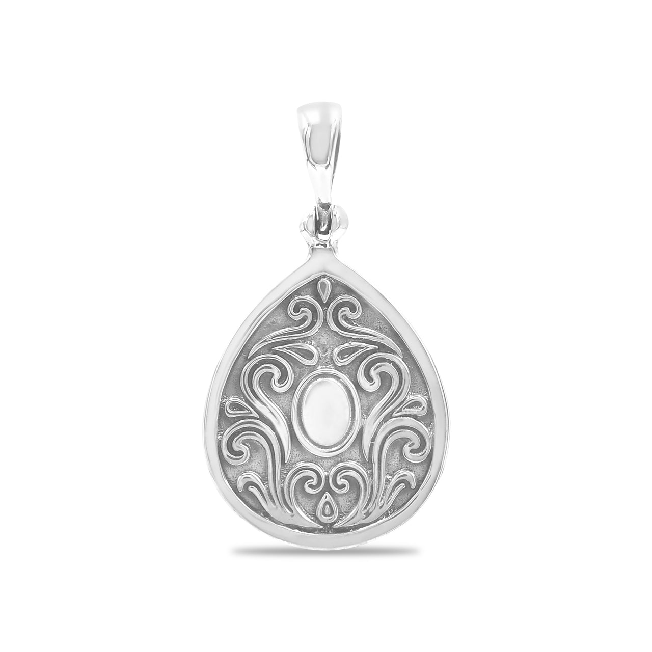 Starborn Elegant Scroll Gemstone Pendant in Sterling Silver