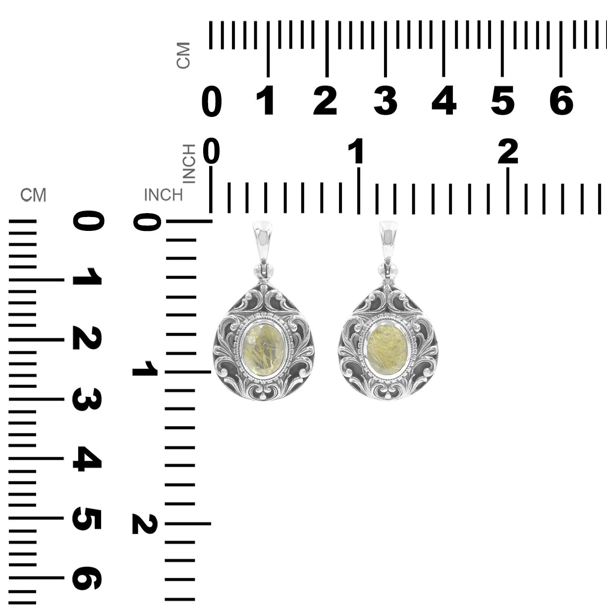 Starborn Elegant Scroll Gemstone Pendant in Sterling Silver