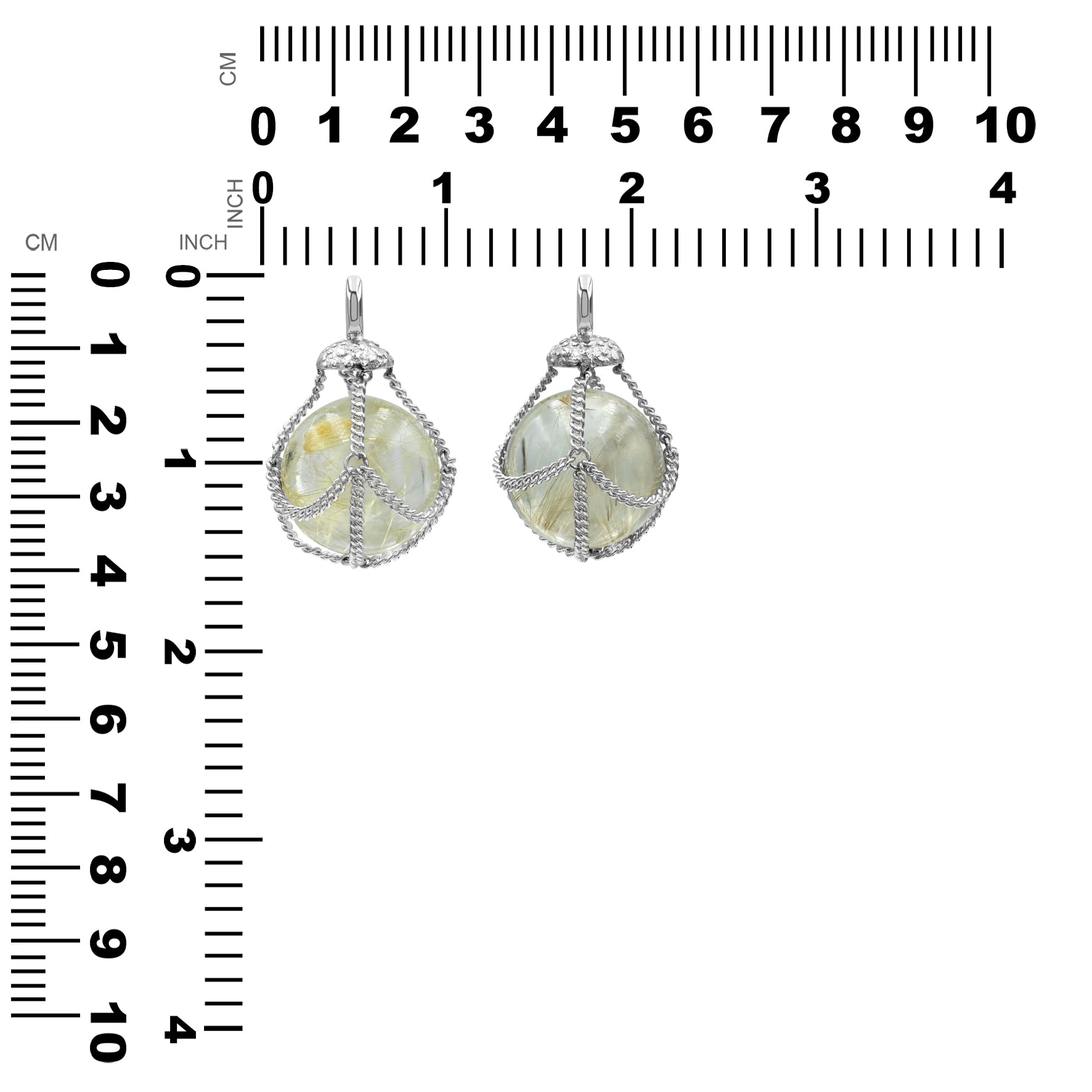 Starborn Sphere Gemstone in Basket Pendant in Sterling Silver