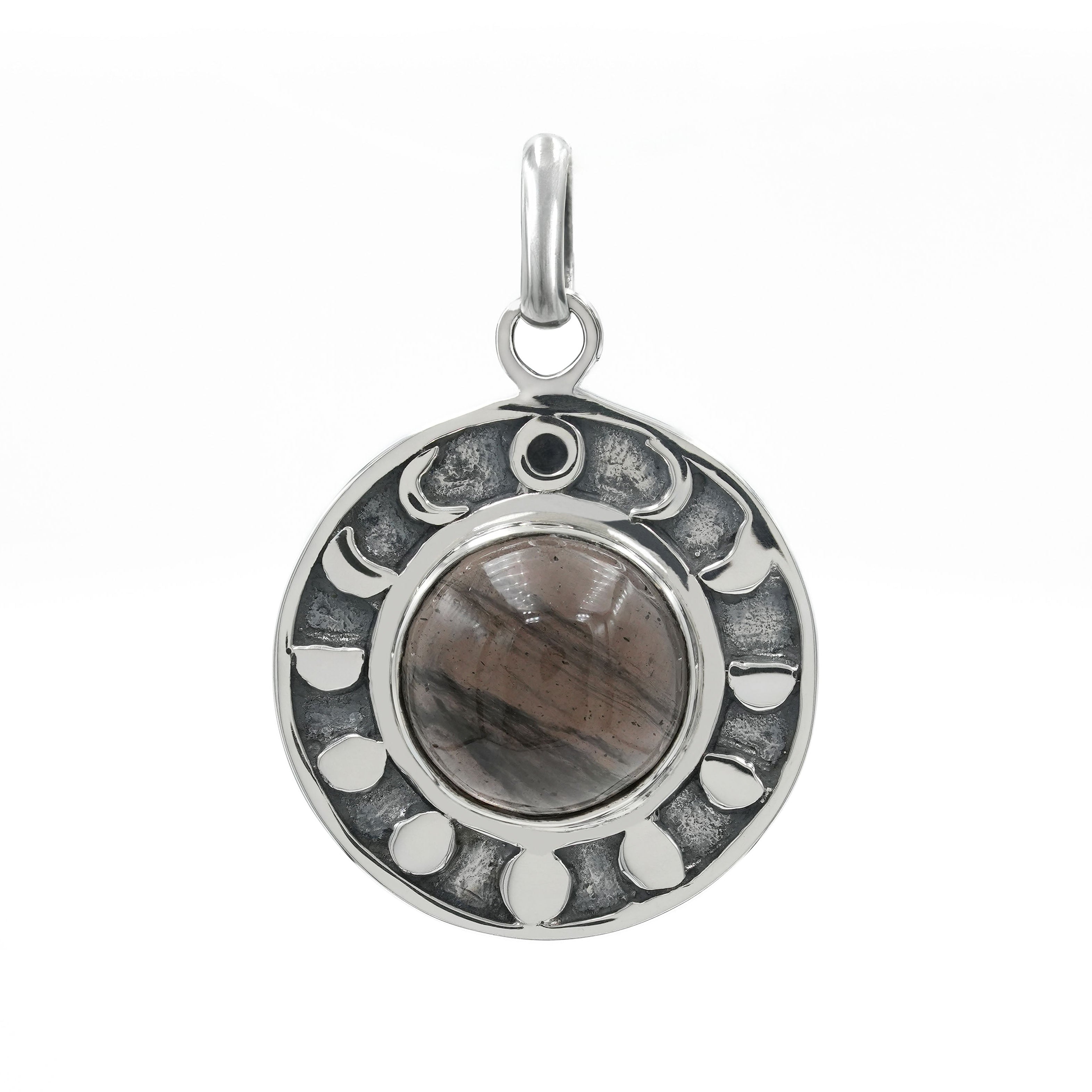 Starborn Saffordite Moon Phases Pendant in Sterling Silver