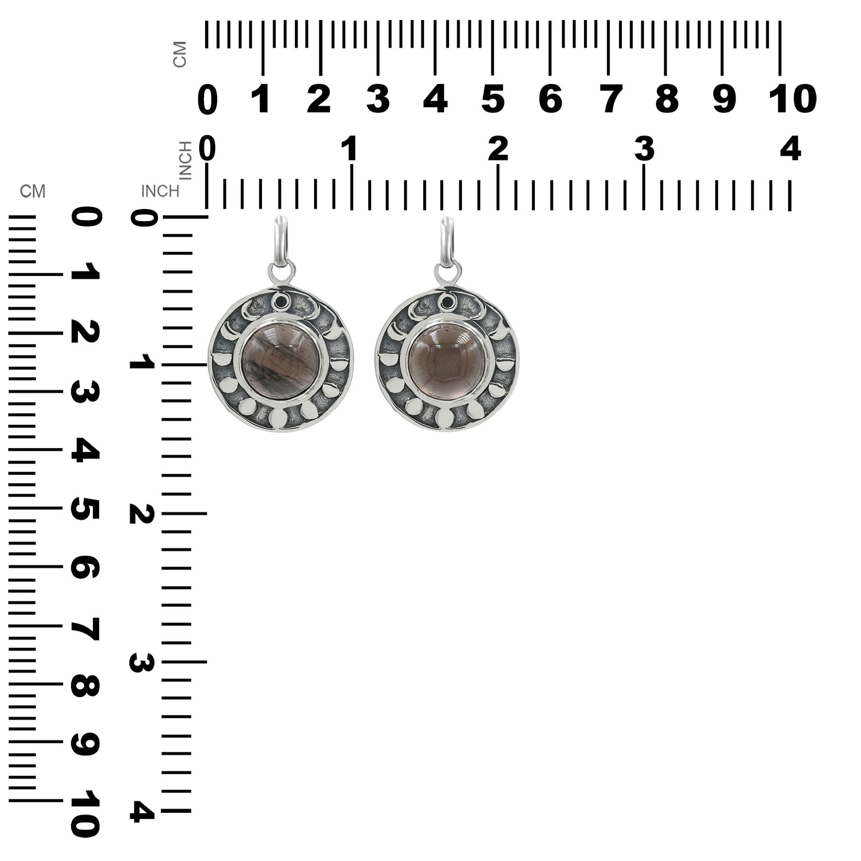 Starborn Saffordite Moon Phases Pendant in Sterling Silver