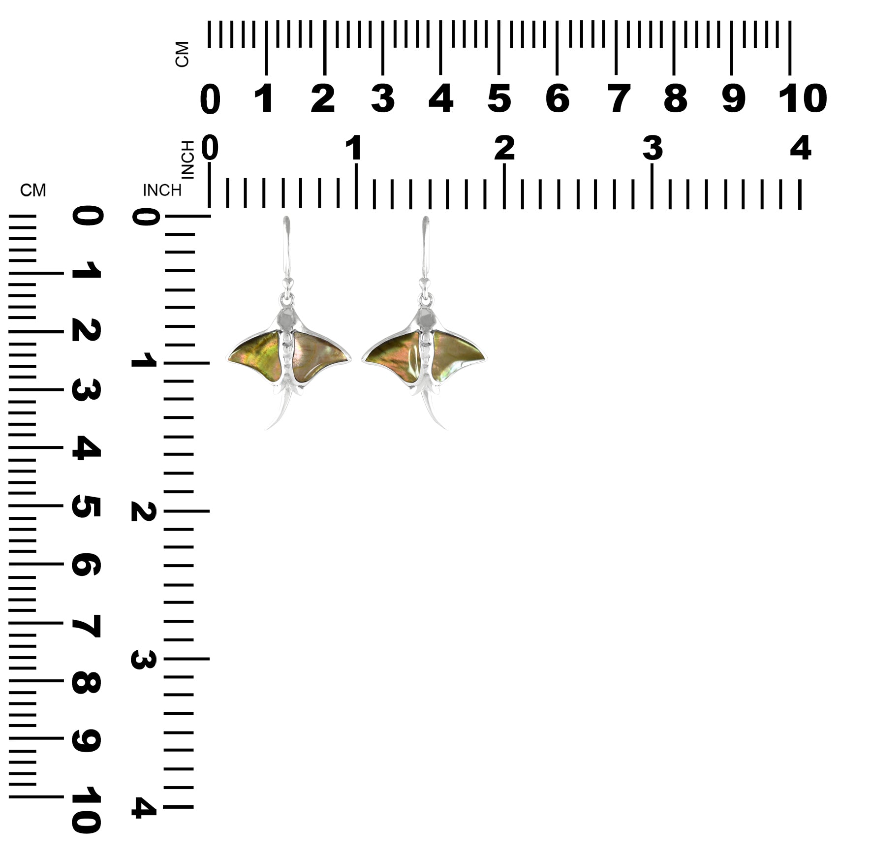 Pendientes de mantarraya con piedras preciosas de Starborn en plata de ley