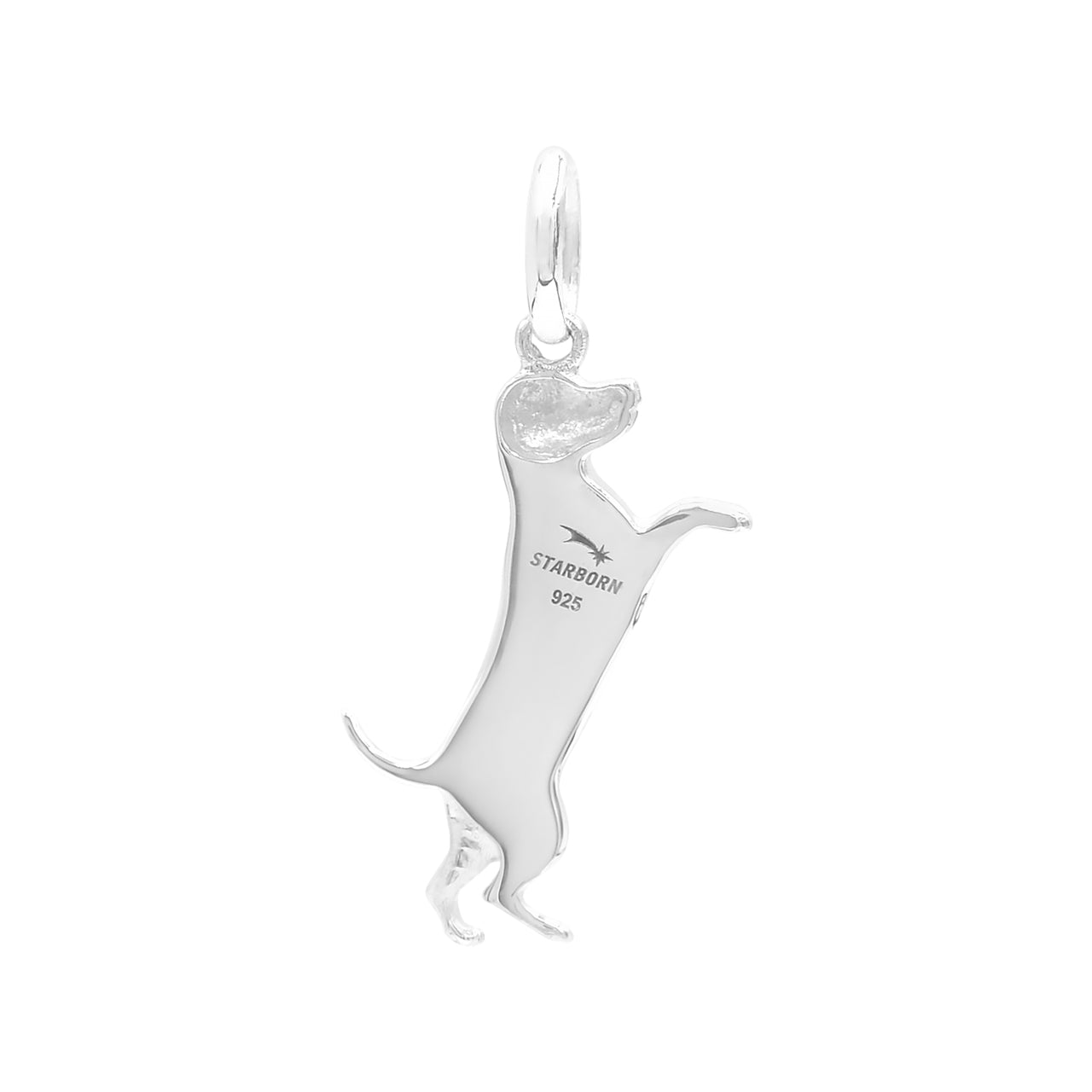Starborn Dog Silhouette Shell Pendant in Sterling Silver