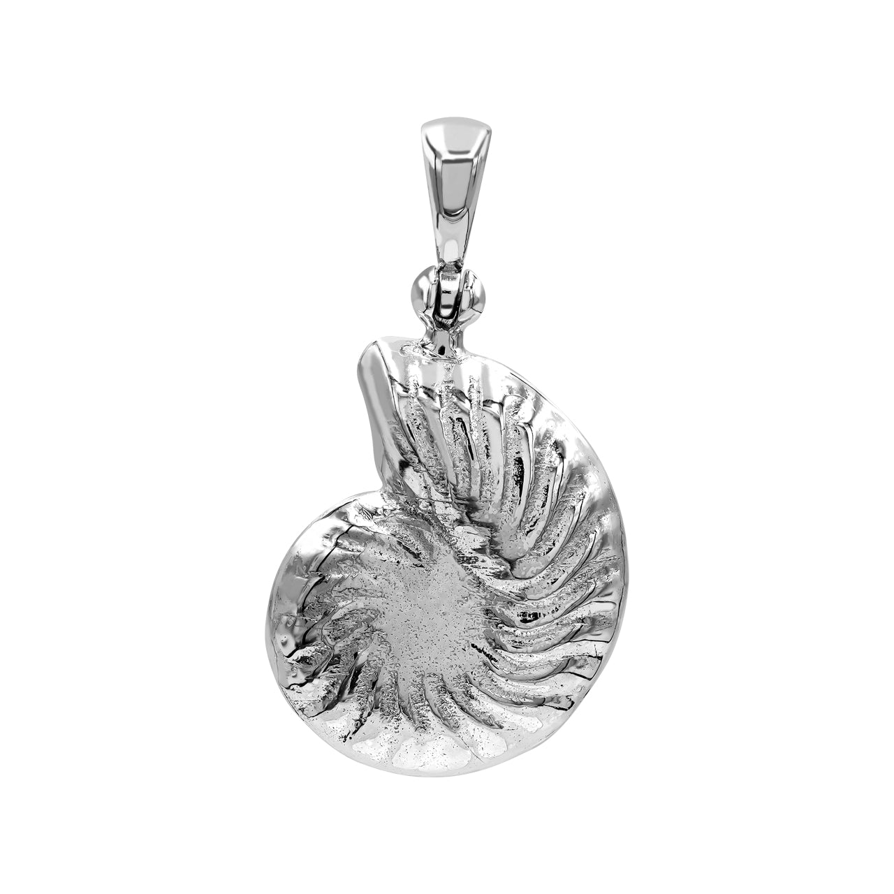 Colgante de amonita Nautilus con incrustaciones de piedras preciosas Starborn en plata de ley