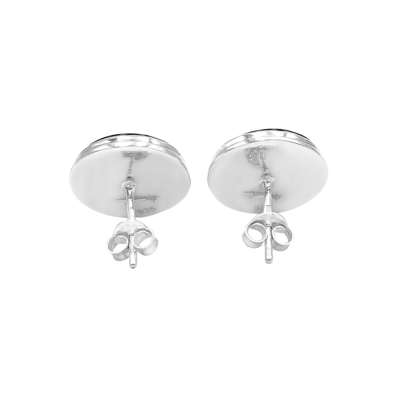 Pendientes con poste de shungita Starborn Elite en plata de ley