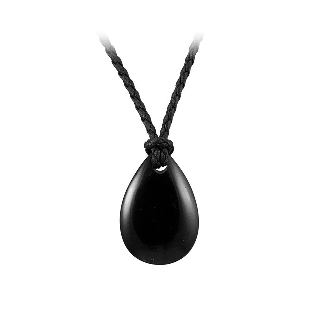 Collar Starborn Classy Shungite con cuero trenzado negro brillante ajustable