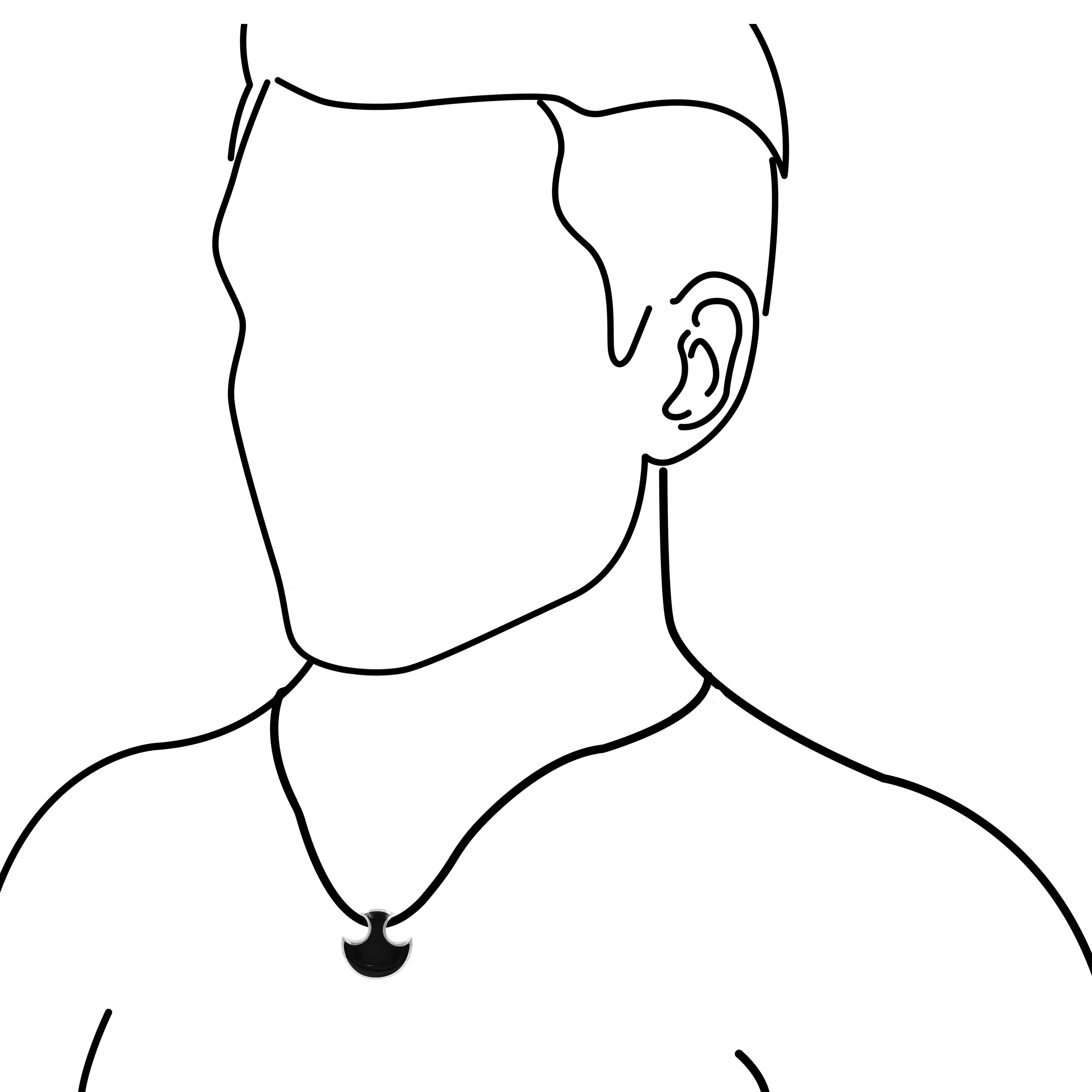 Starborn Shungite Battle Axe Head Pendant in Sterling Silver