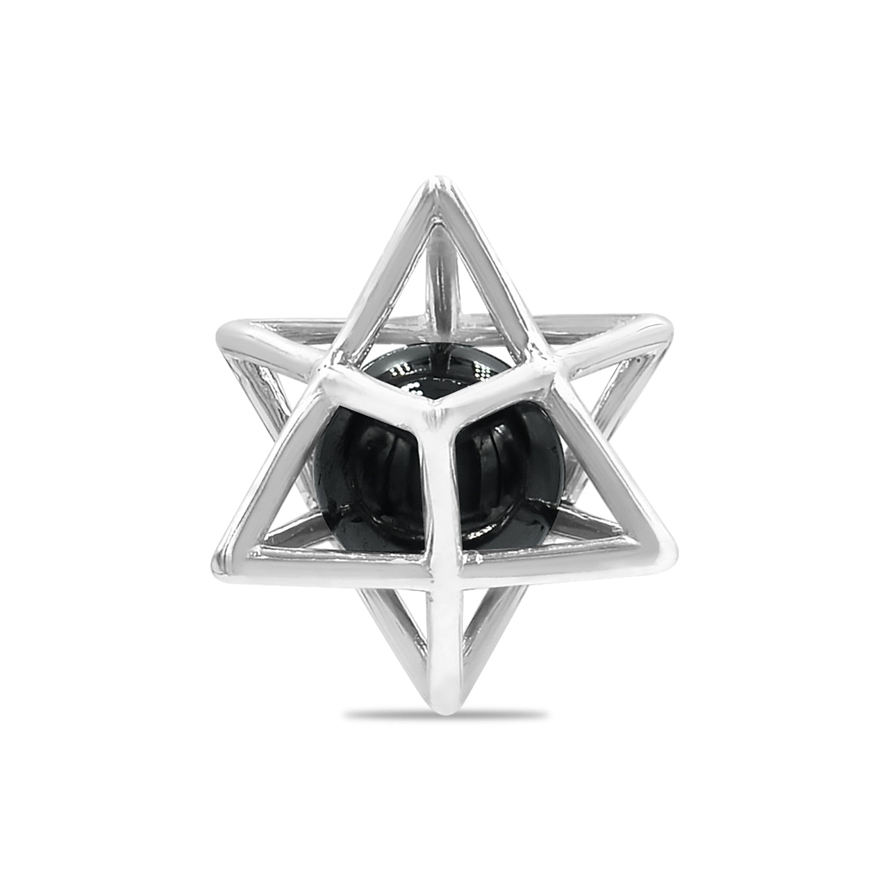 Starborn Merkabah Cage Gemstone Sphere with Sterling Silver Pendant and Chain