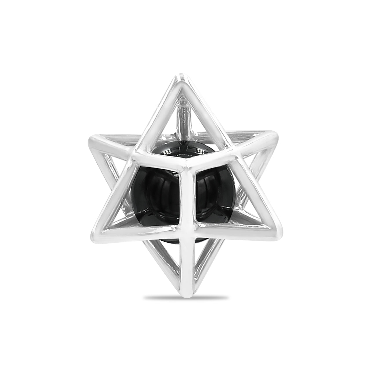 Starborn Merkabah Cage Gemstone Sphere with Sterling Silver Pendant and Chain