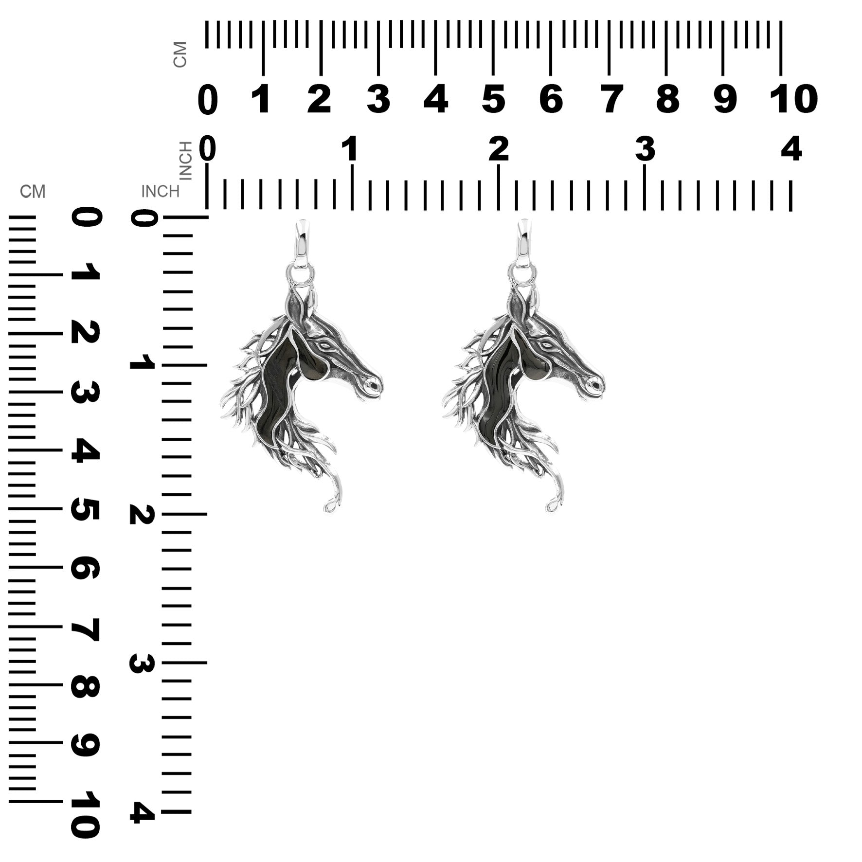 Starborn Elite Shungite Horse Head Pendant in Sterling Silver
