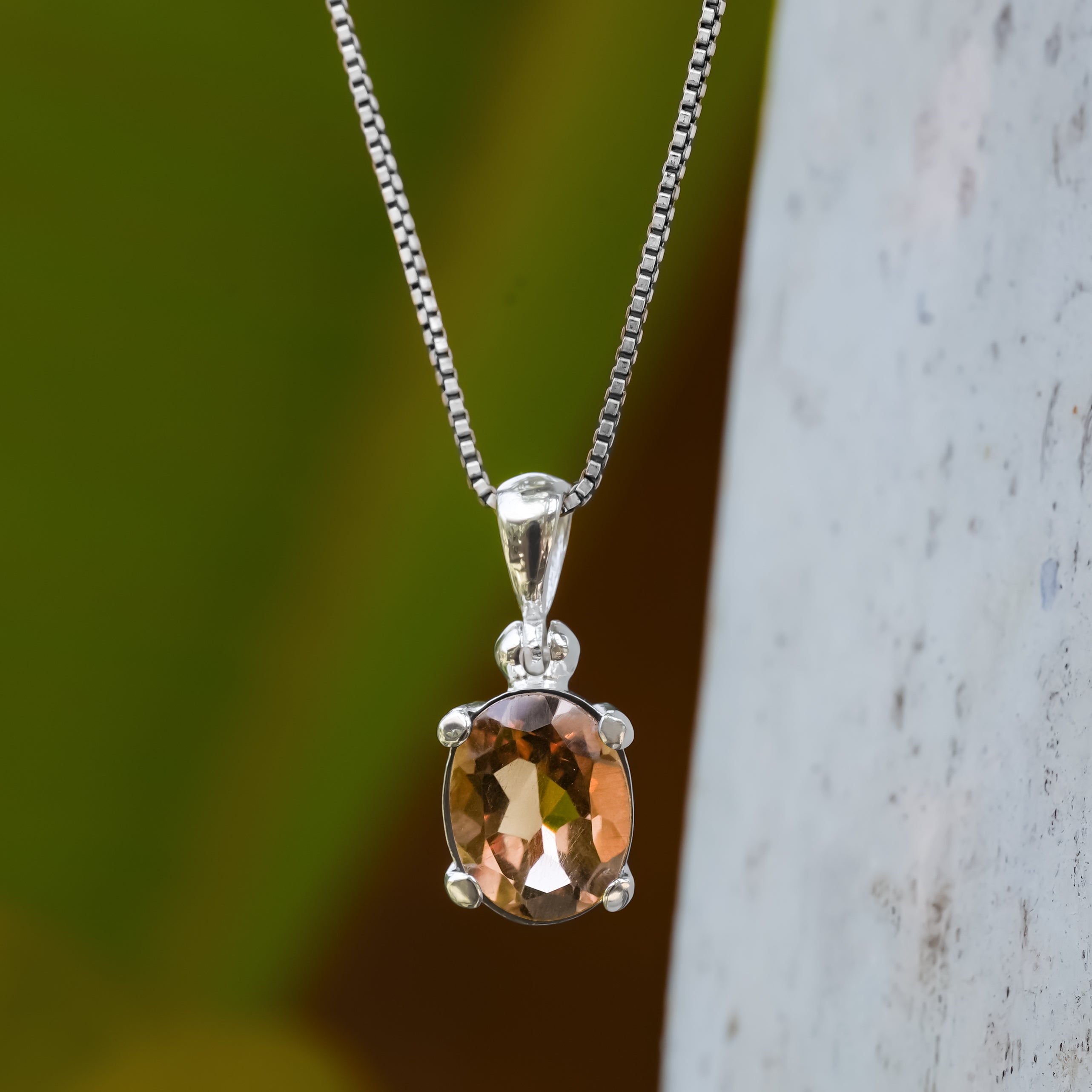 Starborn Smokey Quartz Oval Pendant in Sterling Silver