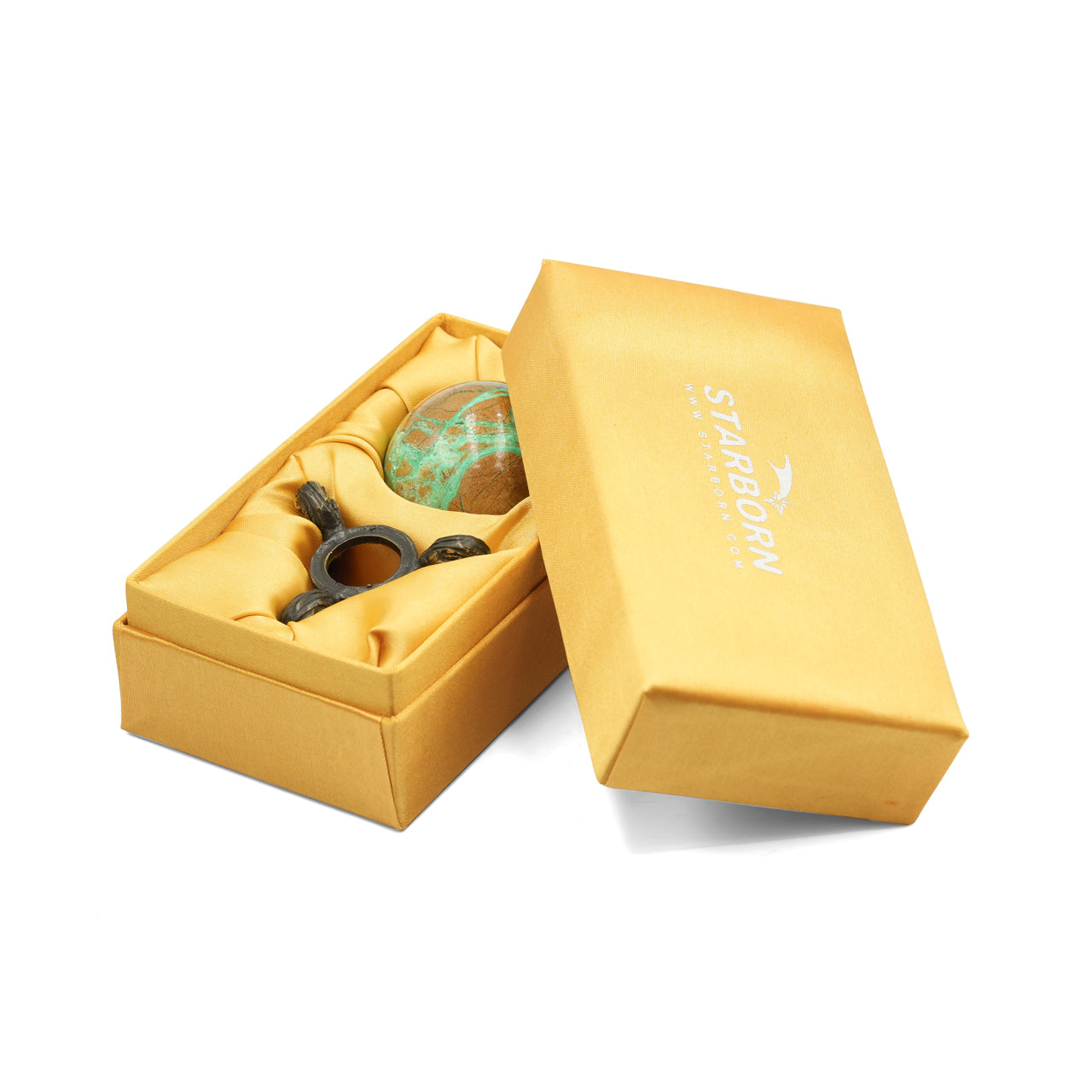 Starborn Smithsonite Display Sphere with Brass Decorative Display