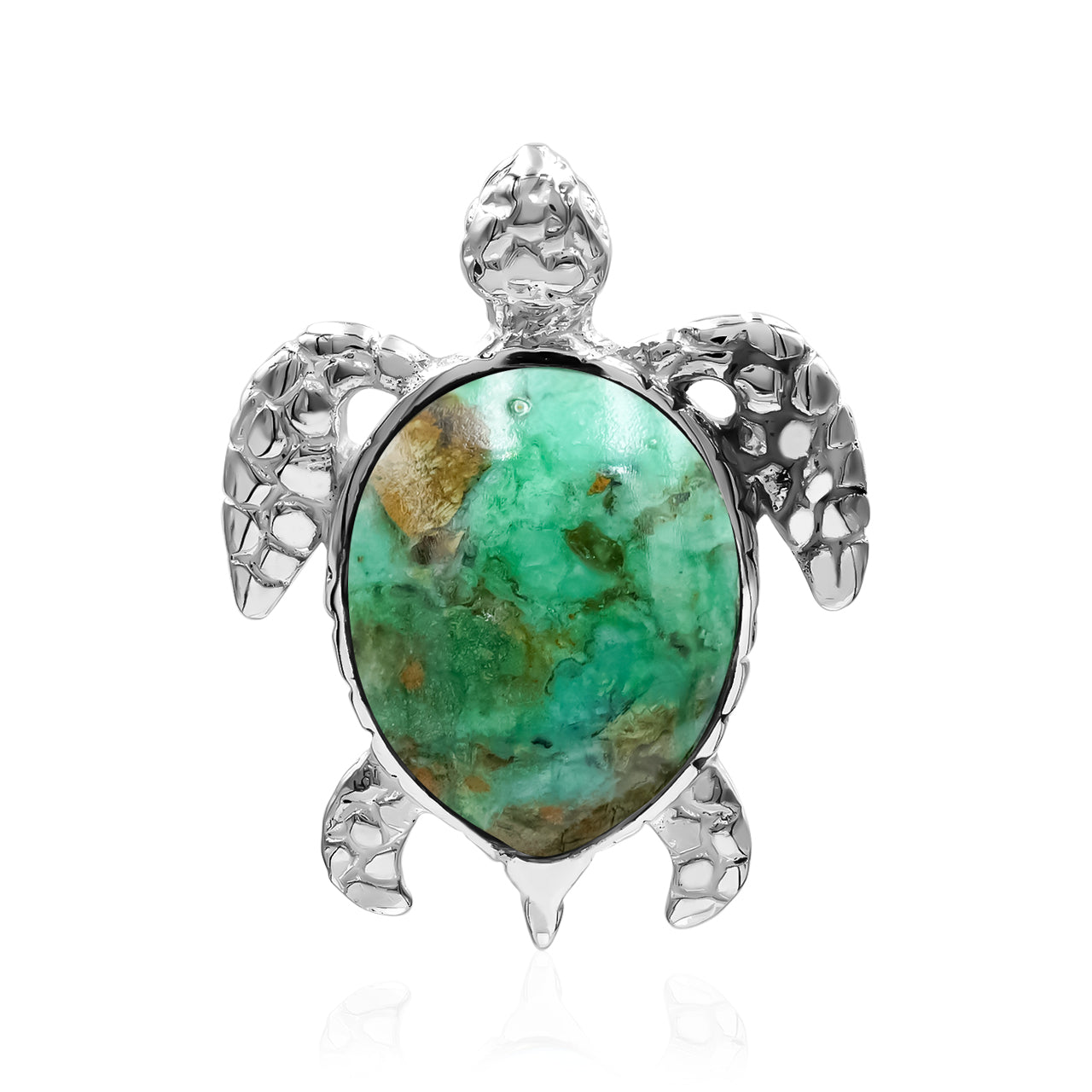 Starborn Smithsonite Sea Turtle Pendant in Sterling Silver