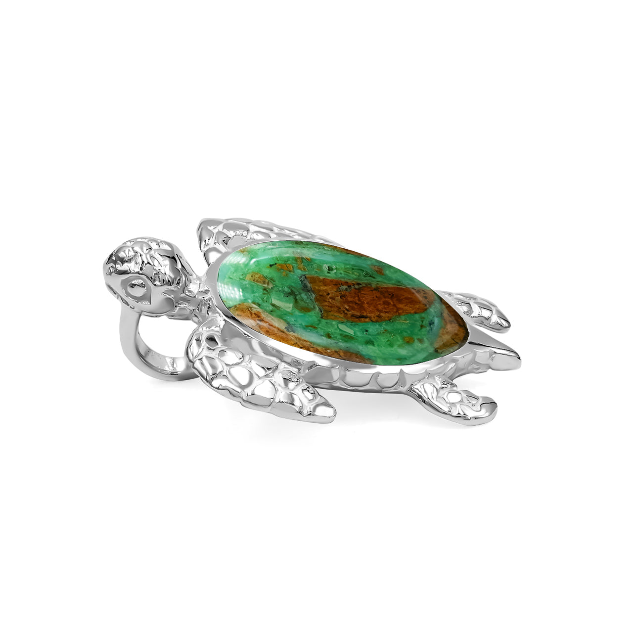 Starborn Smithsonite Sea Turtle Pendant in Sterling Silver