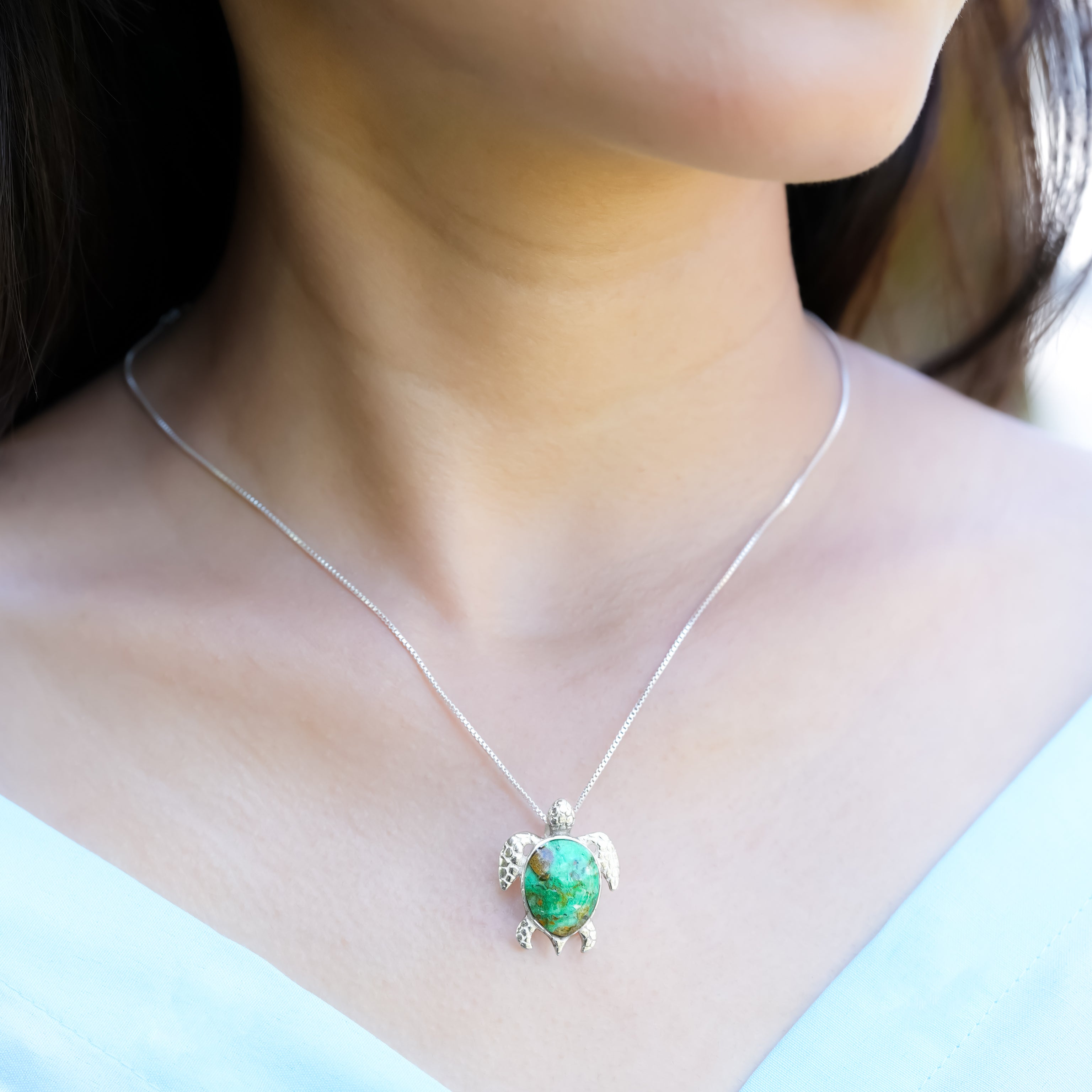 Starborn Sea Turtle Pendant in Fine Sterling Silver