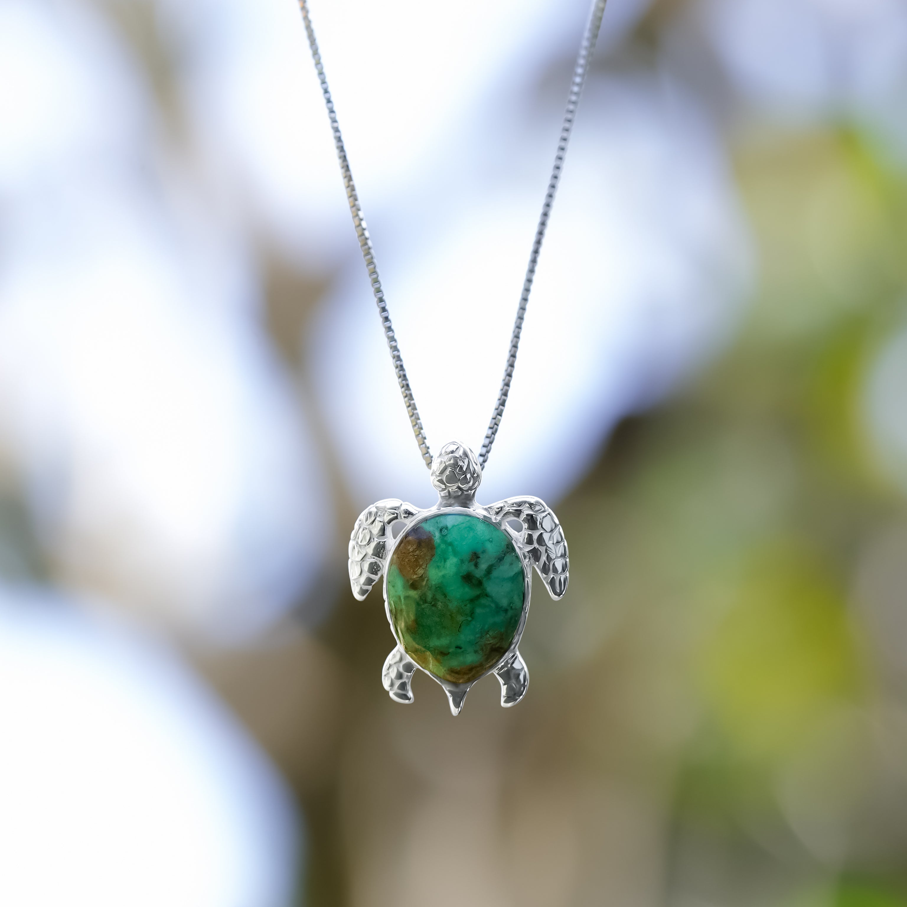 Starborn Sea Turtle Pendant in Fine Sterling Silver