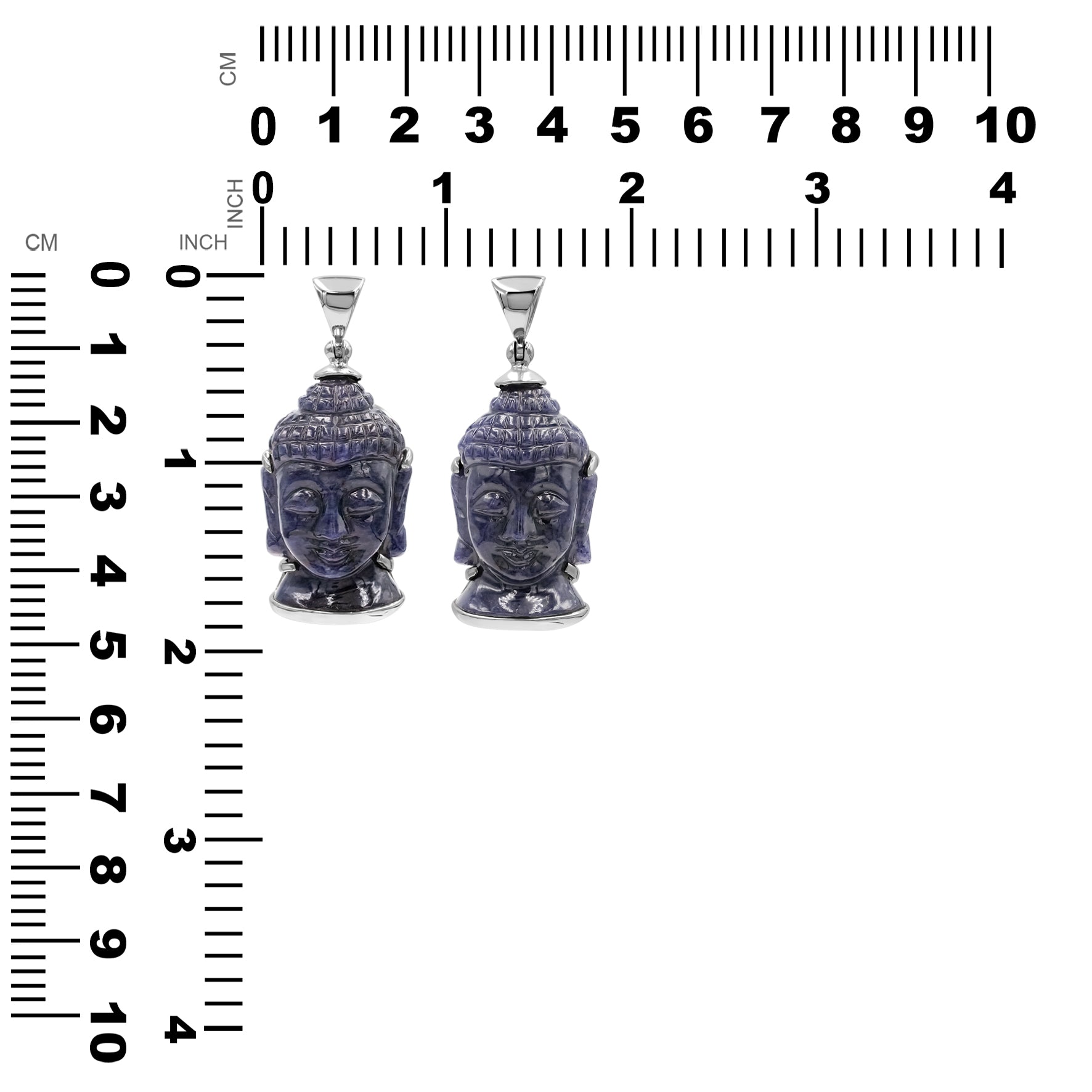 Starborn Carved Sodalite Buddha Head Pendant in Sterling Silver
