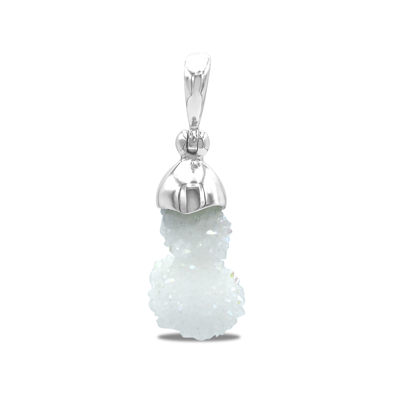 Starborn Spirit Quartz Drusy Pendant Cap Set in Sterling Silver