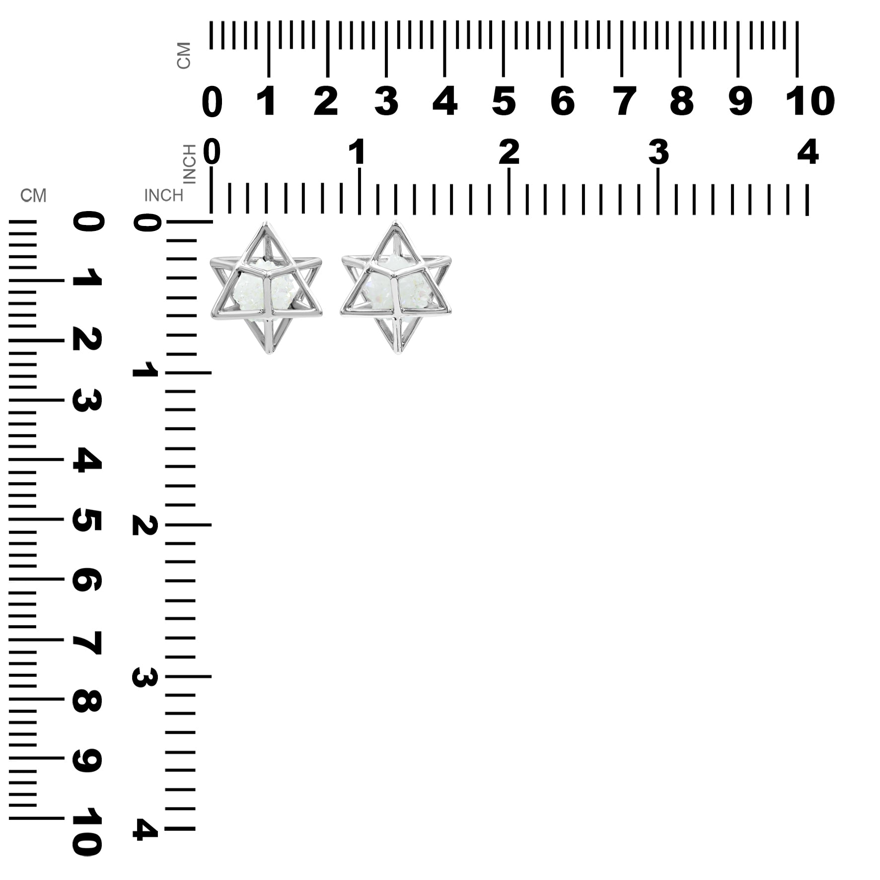 Starborn Natural Raw Spirit Quartz in Merkabah Sterling Silver Cage Pendant and Chain