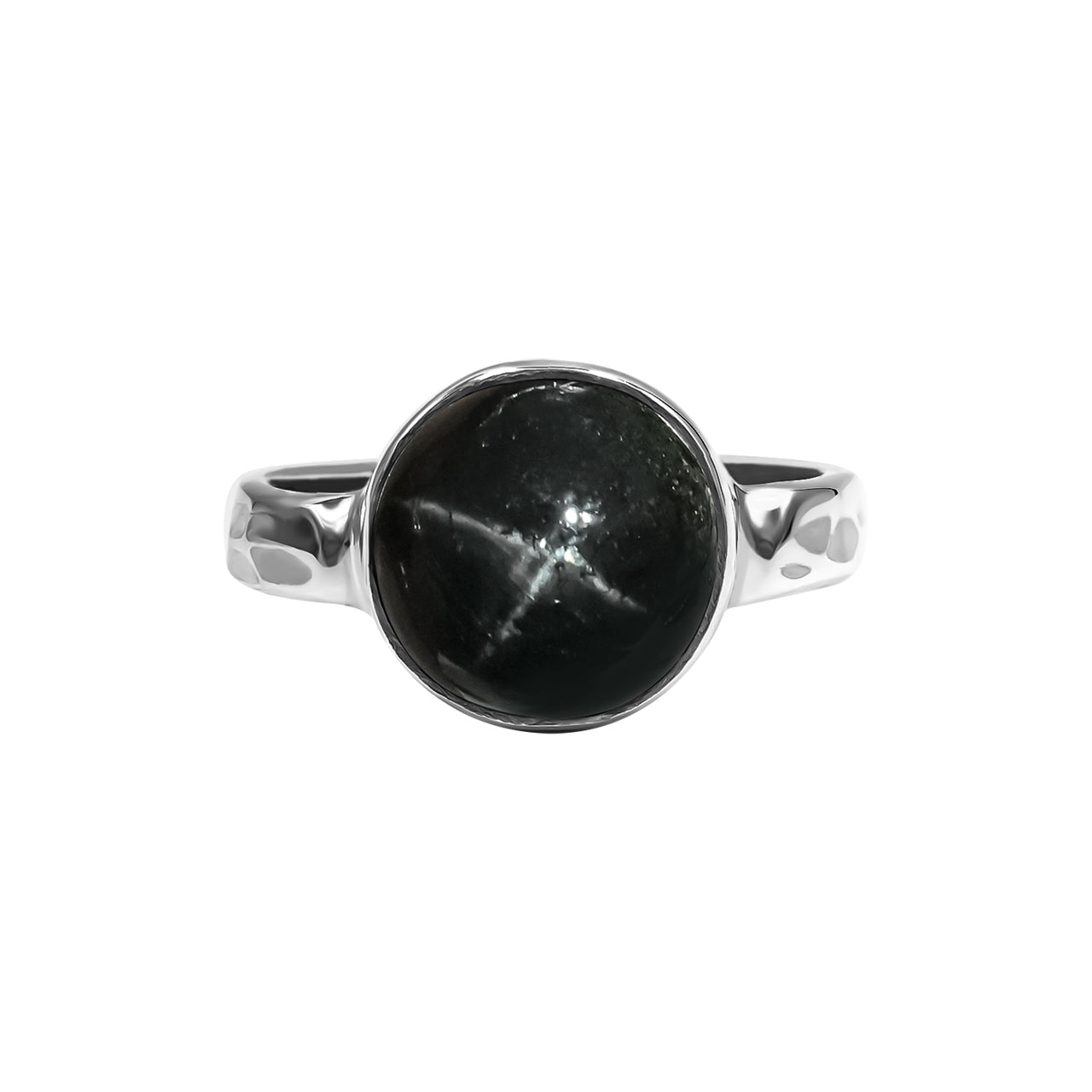 Starborn Round 10mm Star Diopside Bezel Setting Ring in Sterling Silver