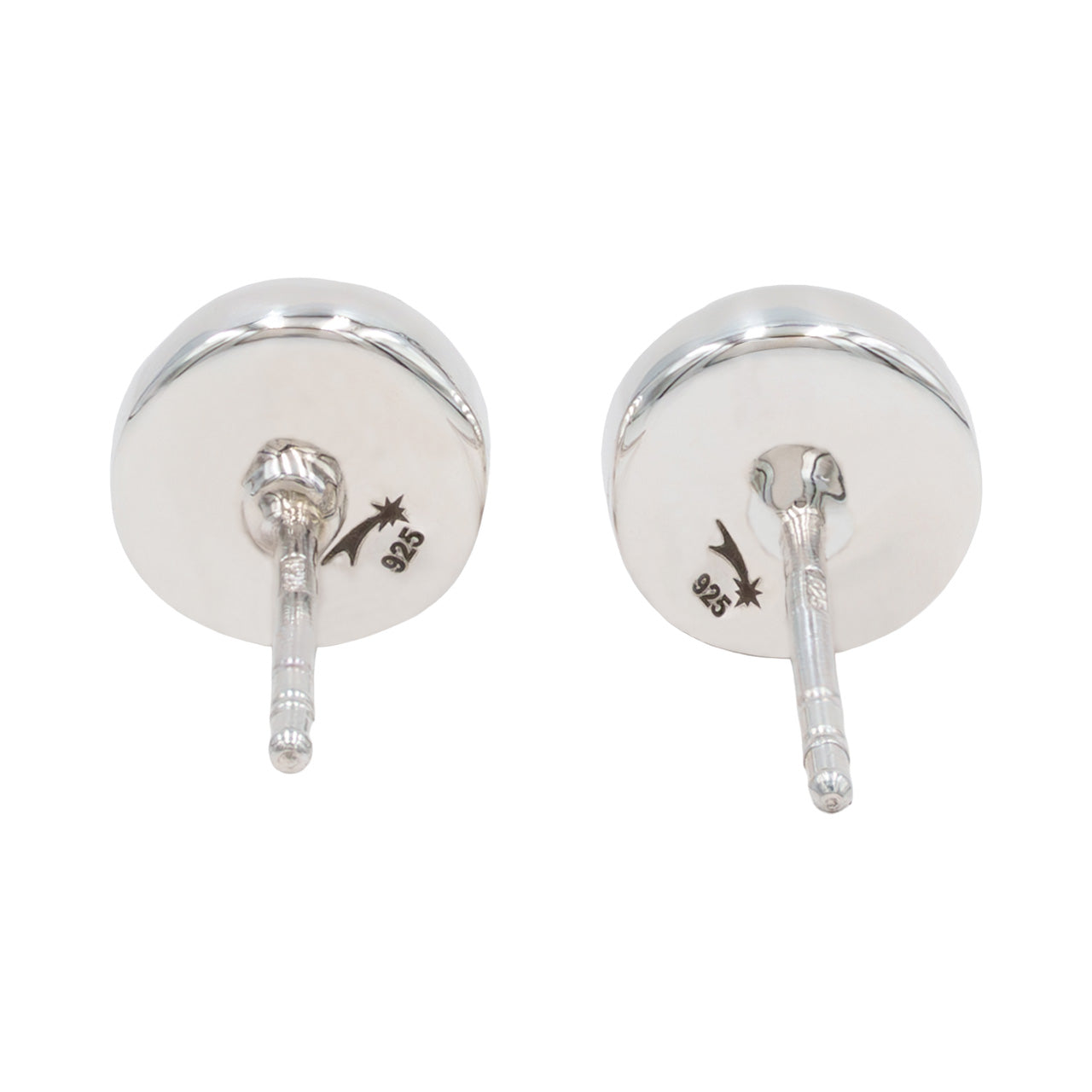 Starborn Star Ruby Round Cabochon Post Style Earrings in Sterling Silver