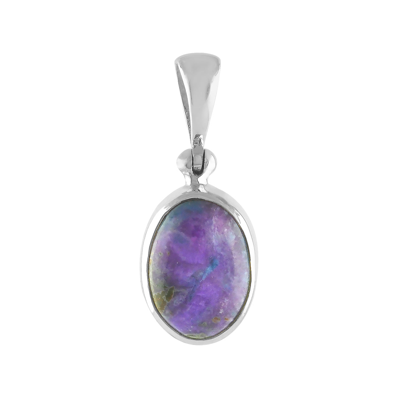 Starborn Sugilite Bezel Set Oval Pendant in Sterling Silver