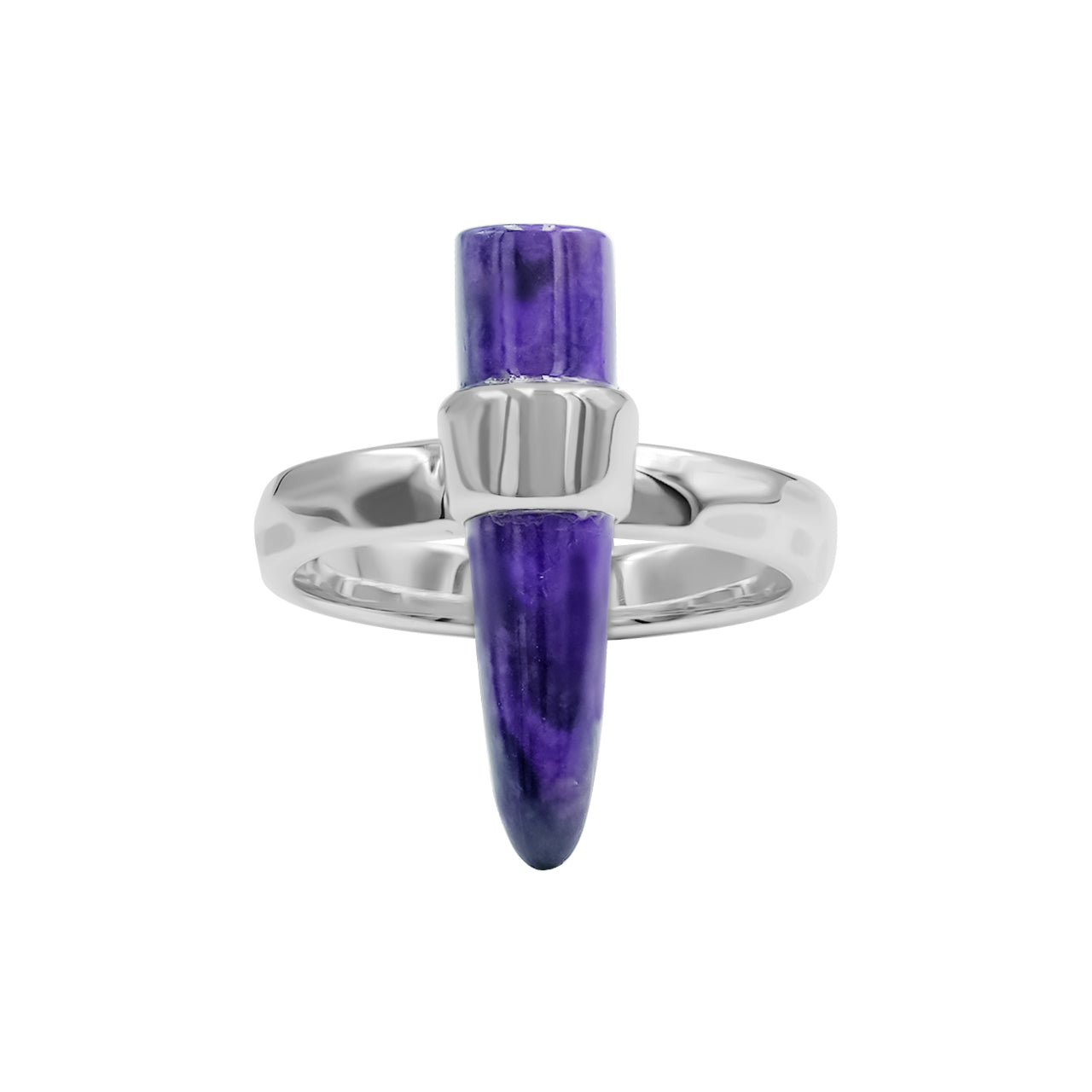 Starborn Sugilite with Silver Band Ring in Fine Sterling Silver