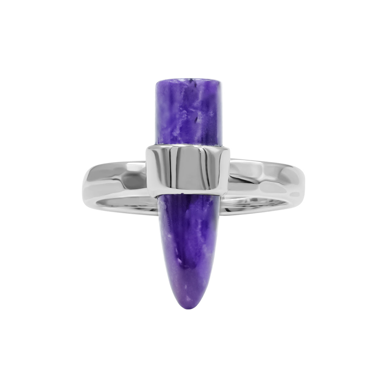 Starborn Sugilite with Silver Band Ring in Fine Sterling Silver