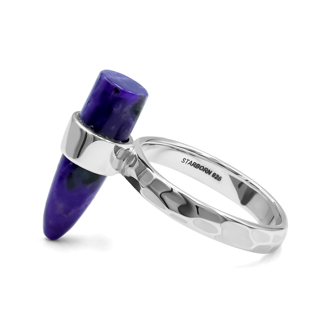 Starborn Sugilite with Silver Band Ring in Fine Sterling Silver