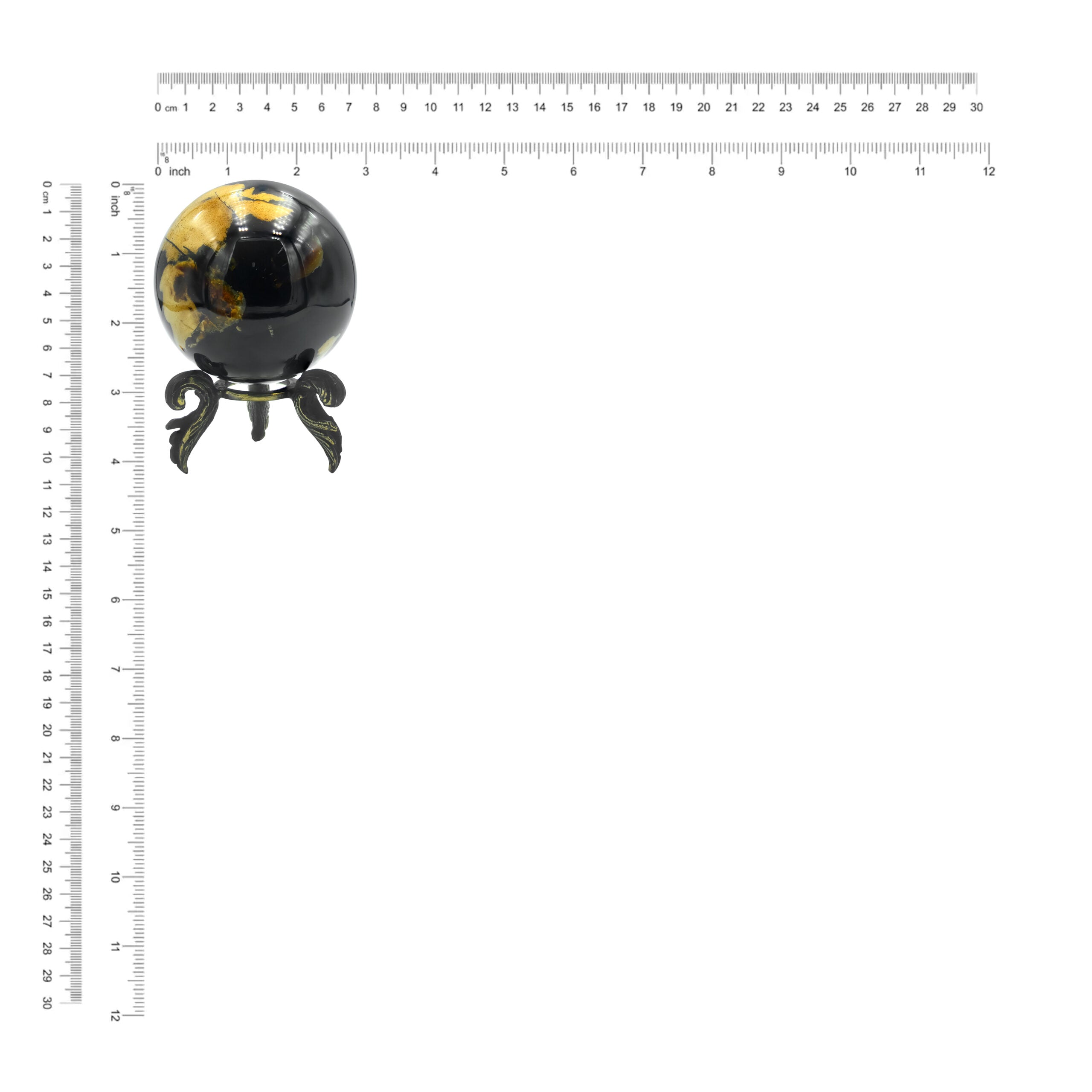 Starborn Sumatra Milk and Honey Amber Display Sphere with Brass Stand