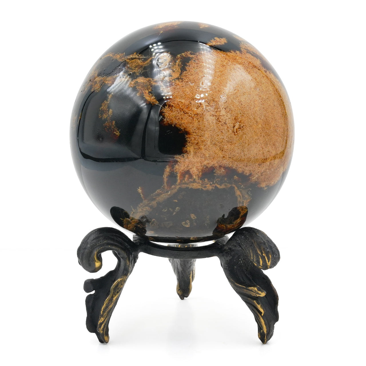 Starborn Sumatra Milk and Honey Amber Display Sphere with Brass Stand